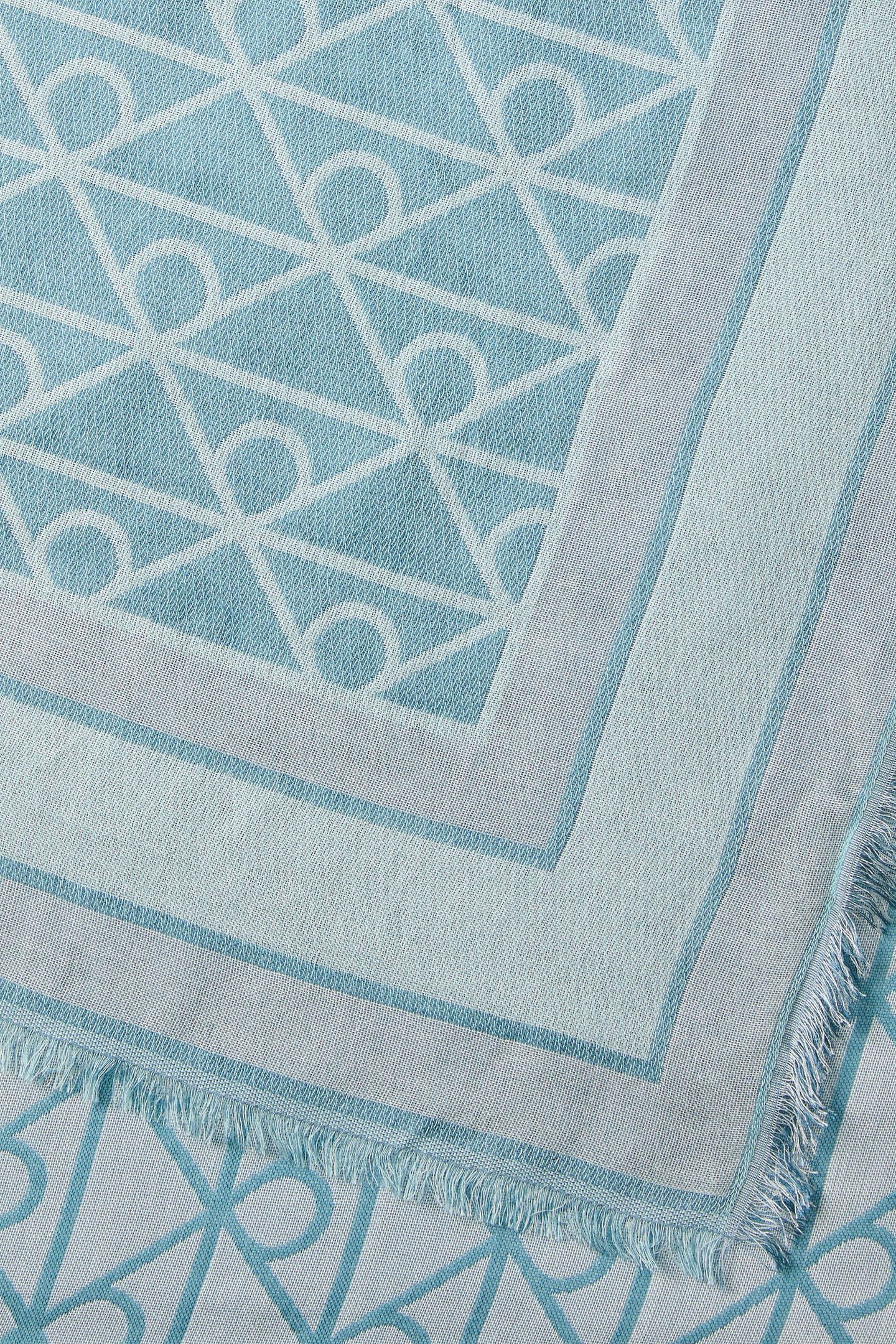 EMBLEM AOP JACQUARD SCARF WHISPERING BLUE 3