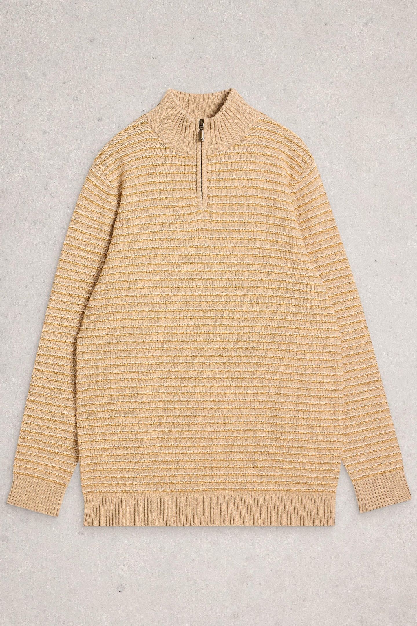 TEXTURED STRIPE FUNNEL LIGHT TAN 1