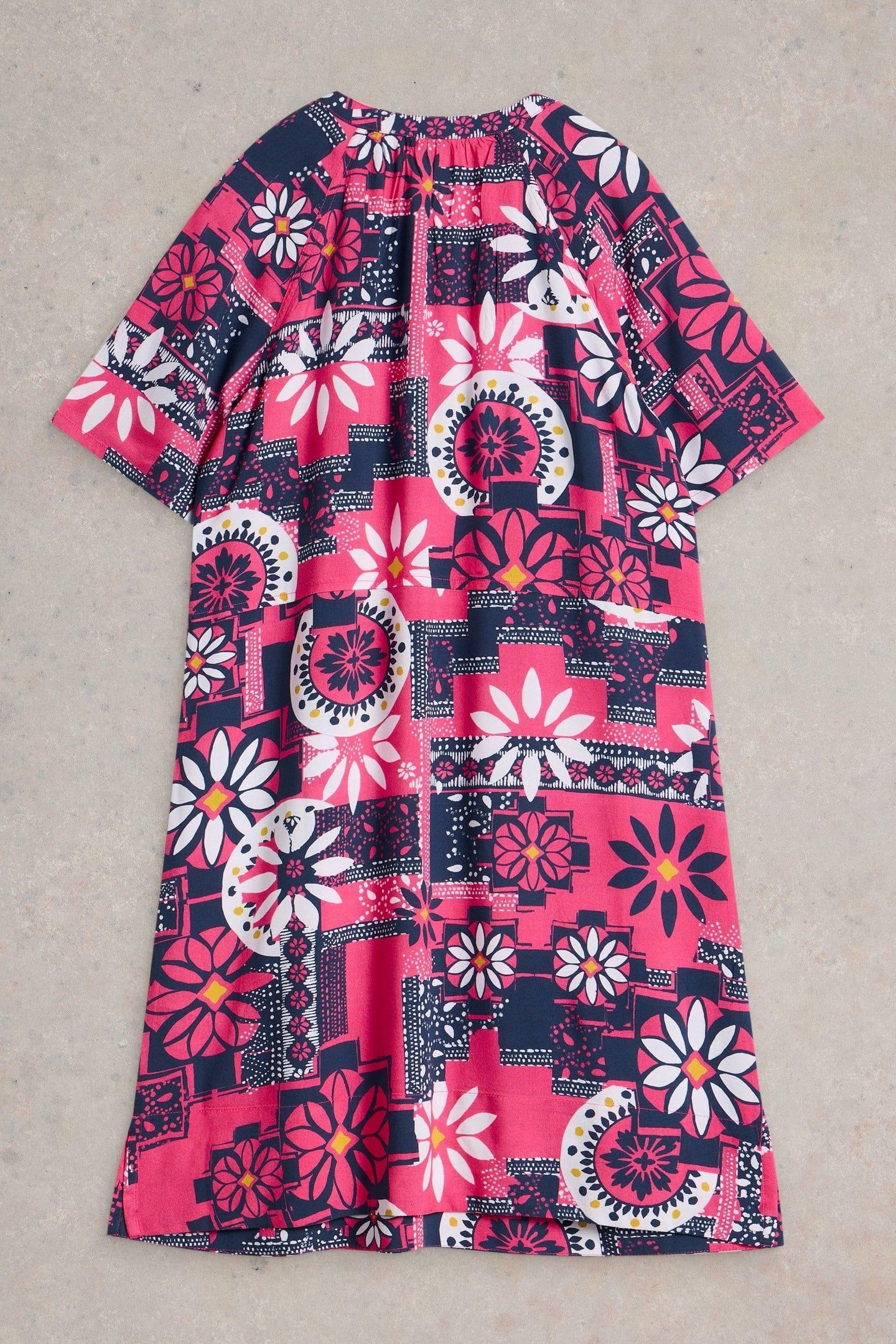 CORA SHIFT DRESS PINK PRINT 1