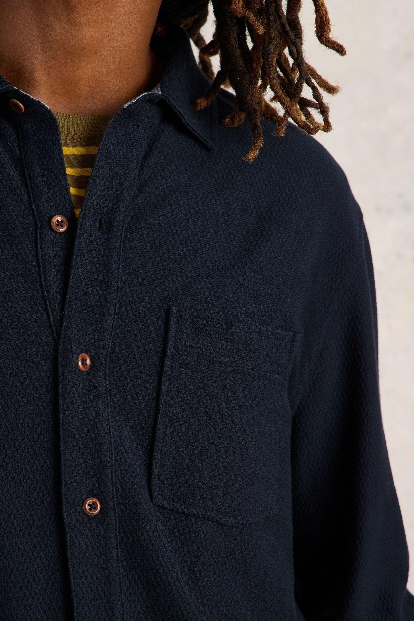 TEXTURED JERSEY SHIRT DARK NAVY 7