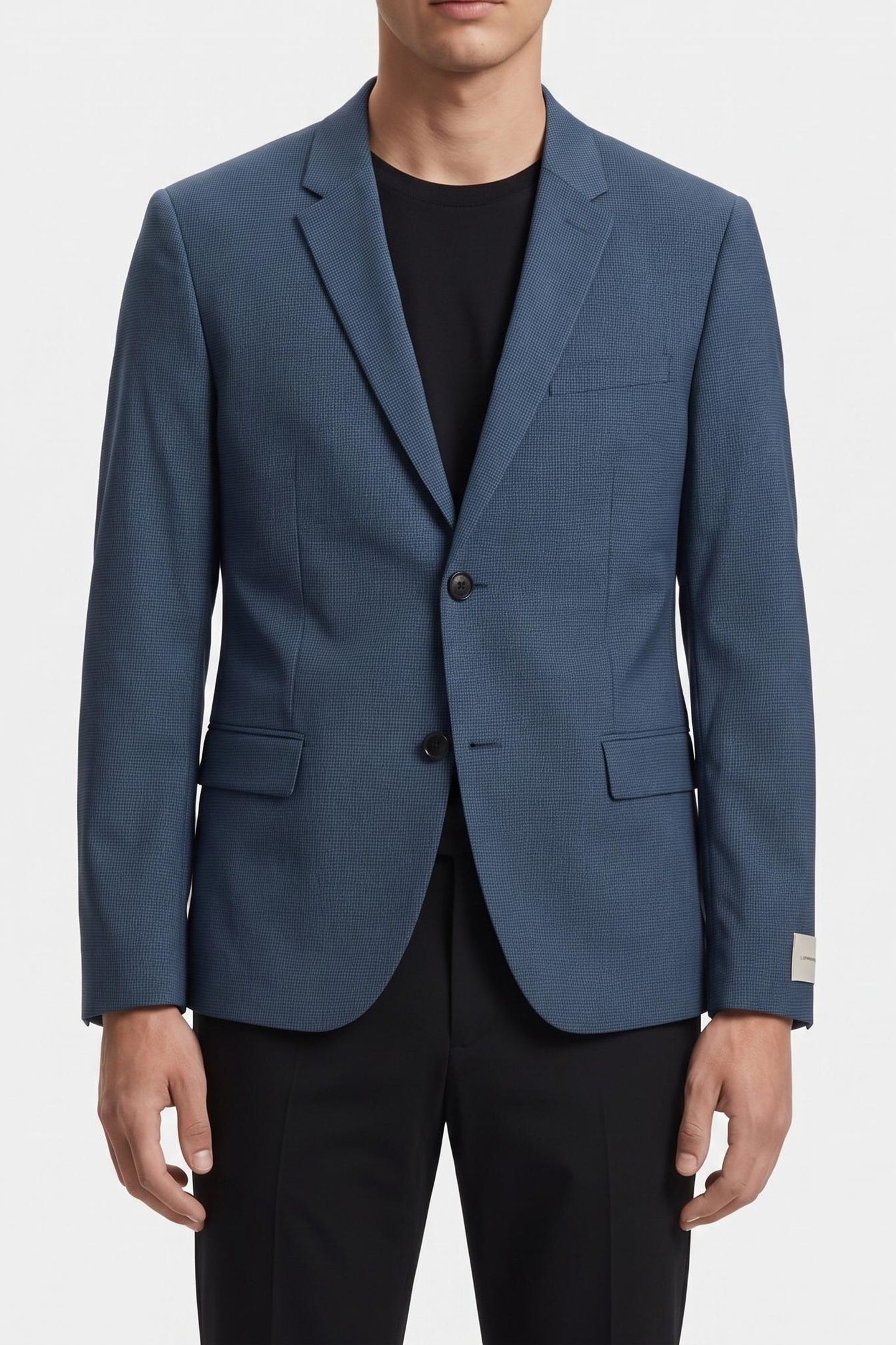 LS HOUNDSTOOTH SLIM SUIT JACKET ANCHOR NAVY 1