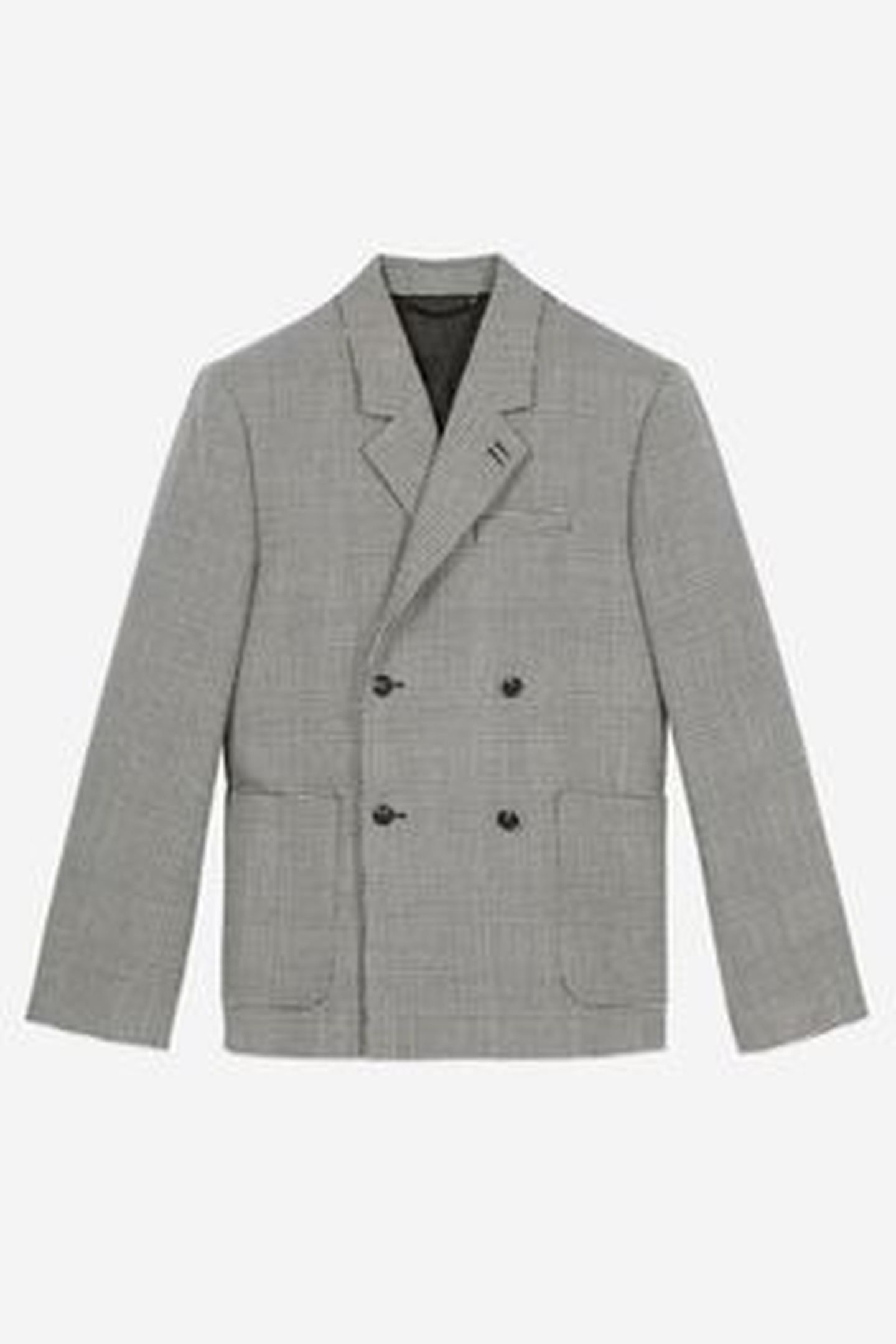 4-BUTTON DOUBLE-BREASTED JACKET BLACK WHITE 10
