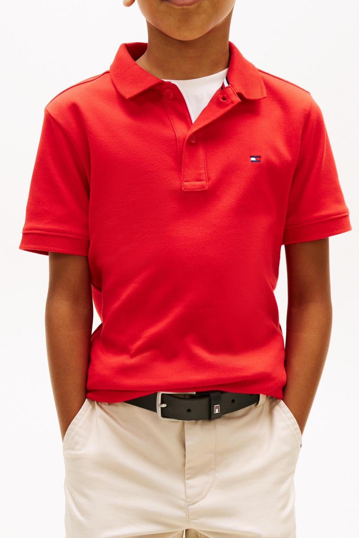 BOYS INTERLOCK POLO RAPID RED 3