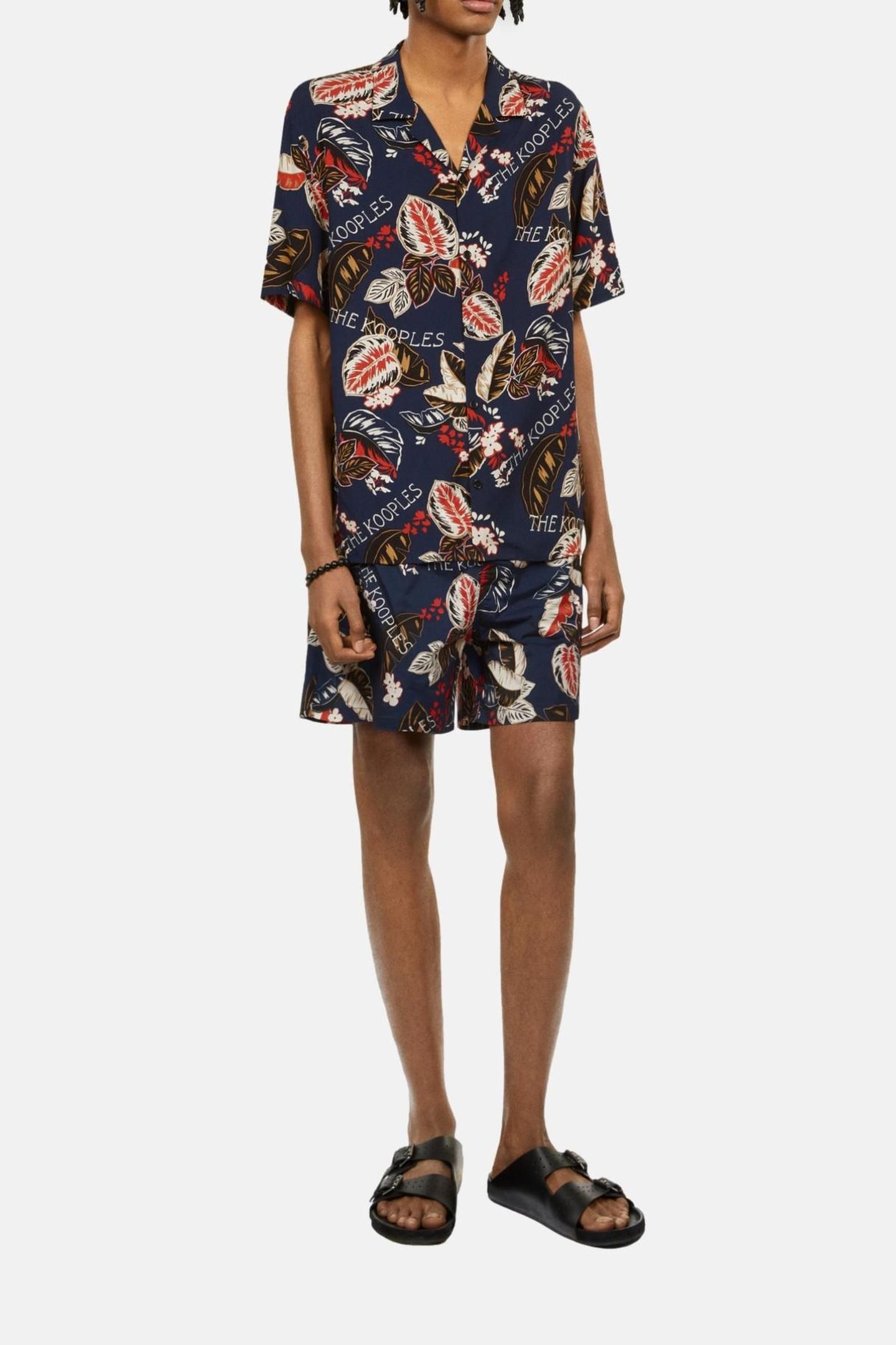 SHORT-SLEEVED PATTERNED SHIRT NAVY 2