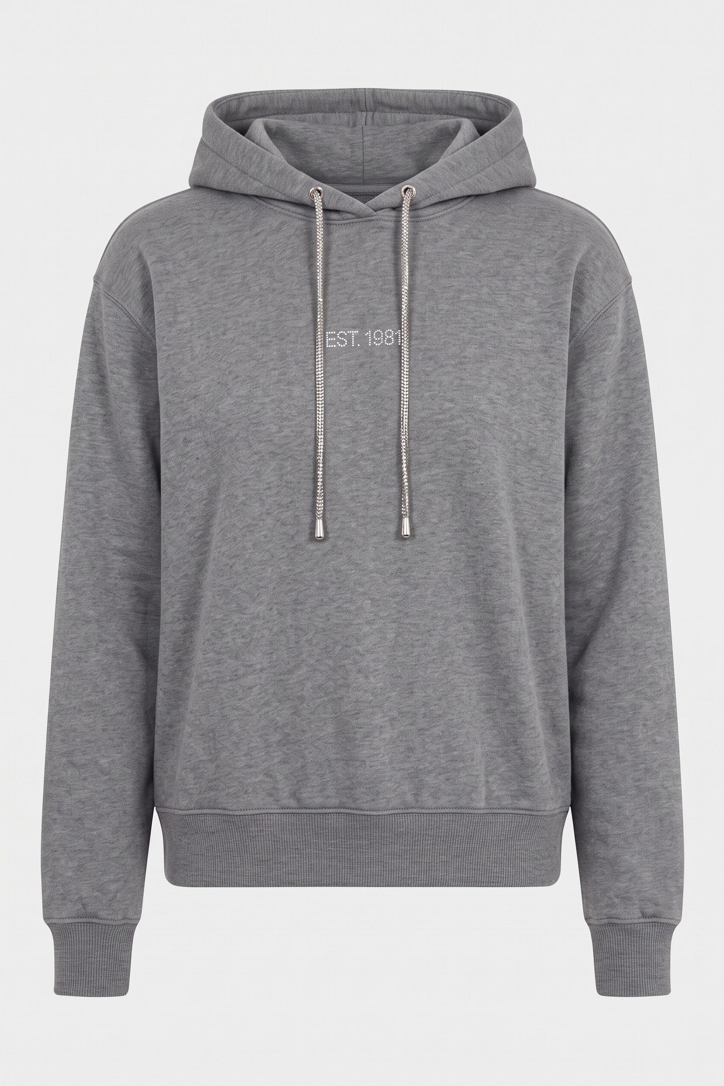 GUESS ECO HOODIE SHINY CORD SW MEDIUM CHARCOAL HEAT 3