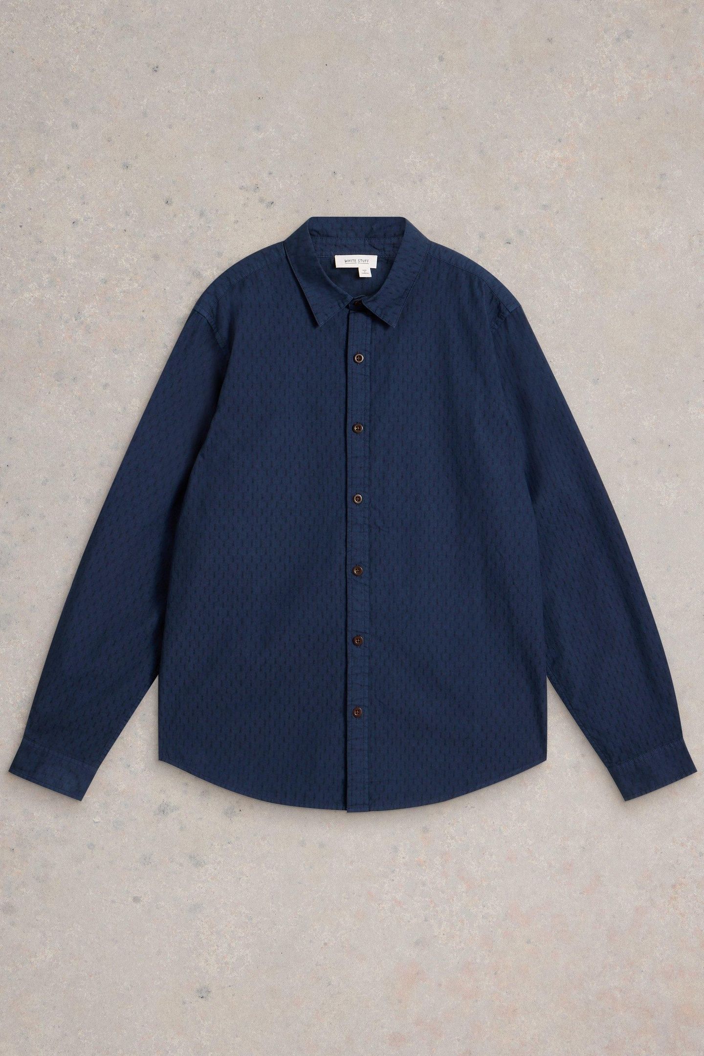 LS DOBBY SHIRT DARK NAVY 1