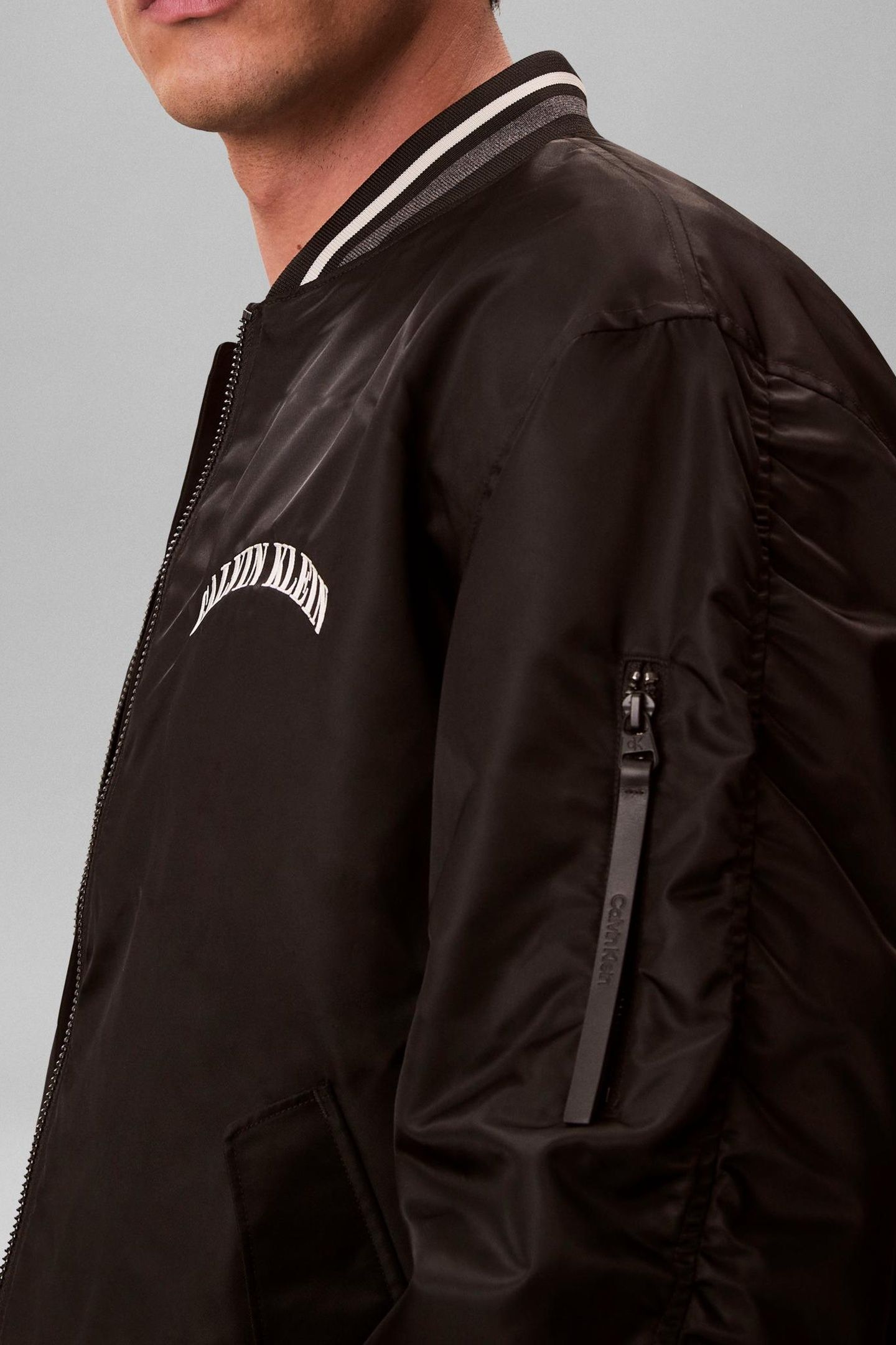 LONG SLEEVE UNFILLED NYLON TRACK JACKET BLACK 6