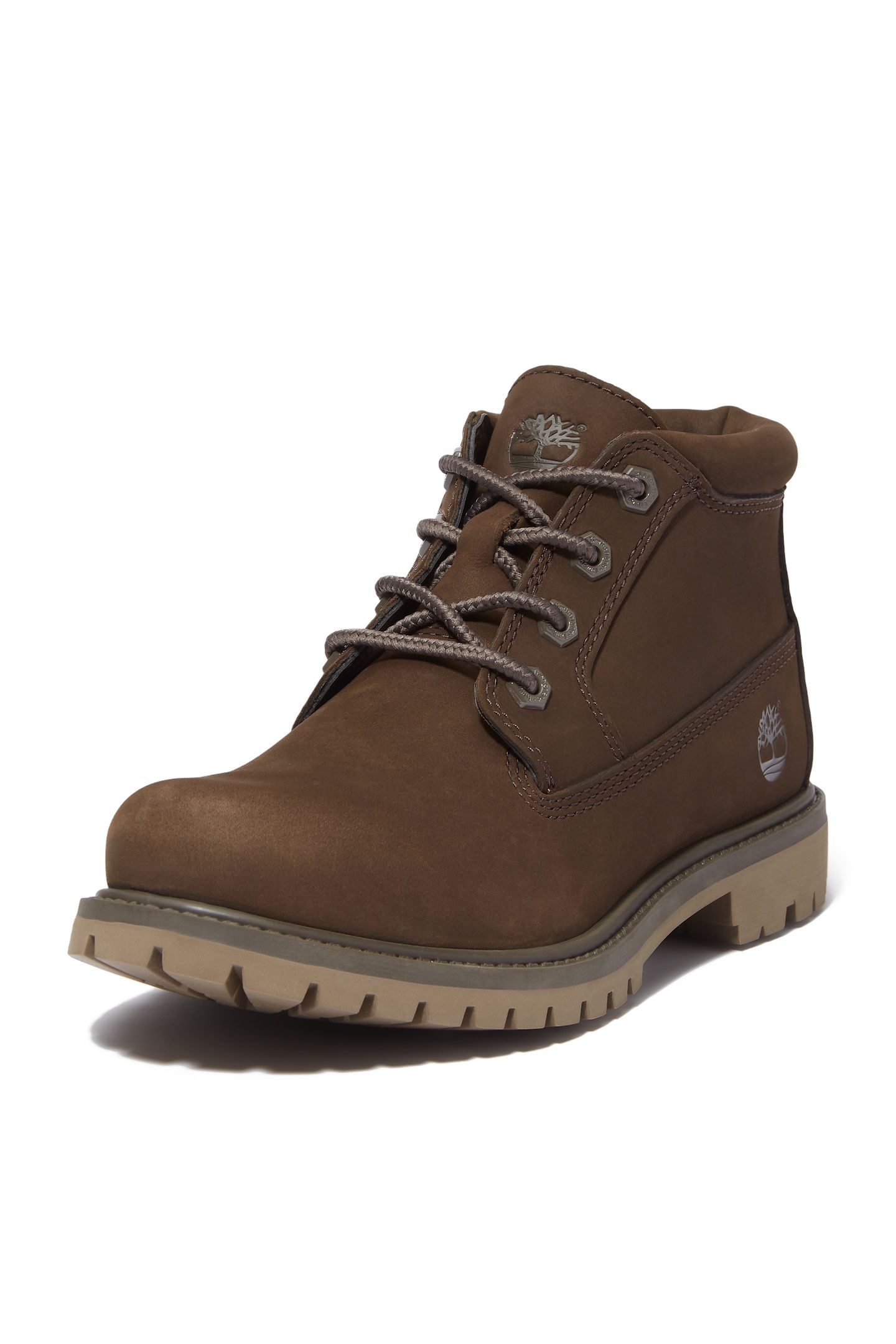 NELLIE MID LACE UP CHUKKA BOOT DARK BROWN NUBUCK 3