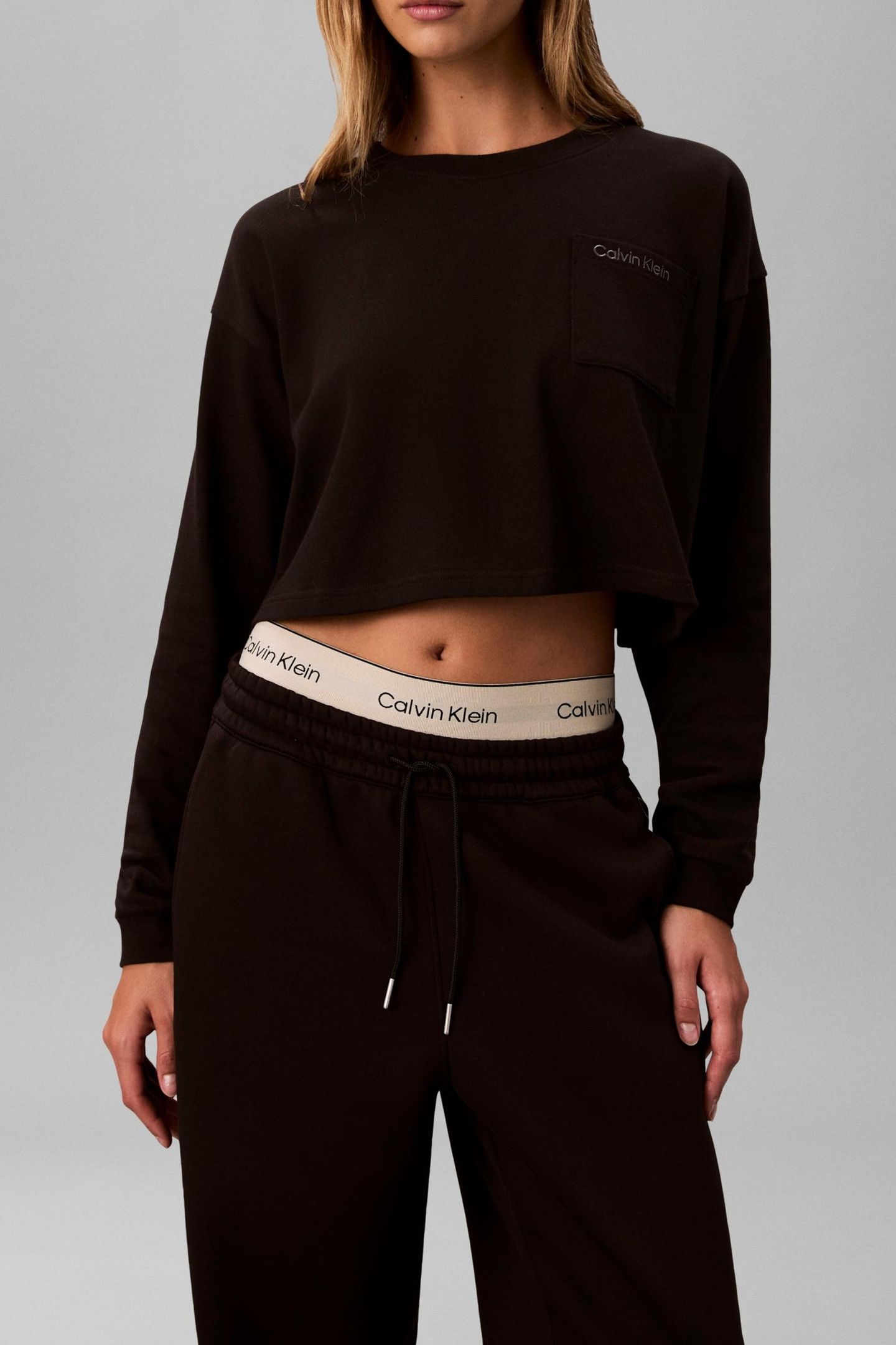 LOGO JERSEY LONG SLEEVE CROP BLACK 1