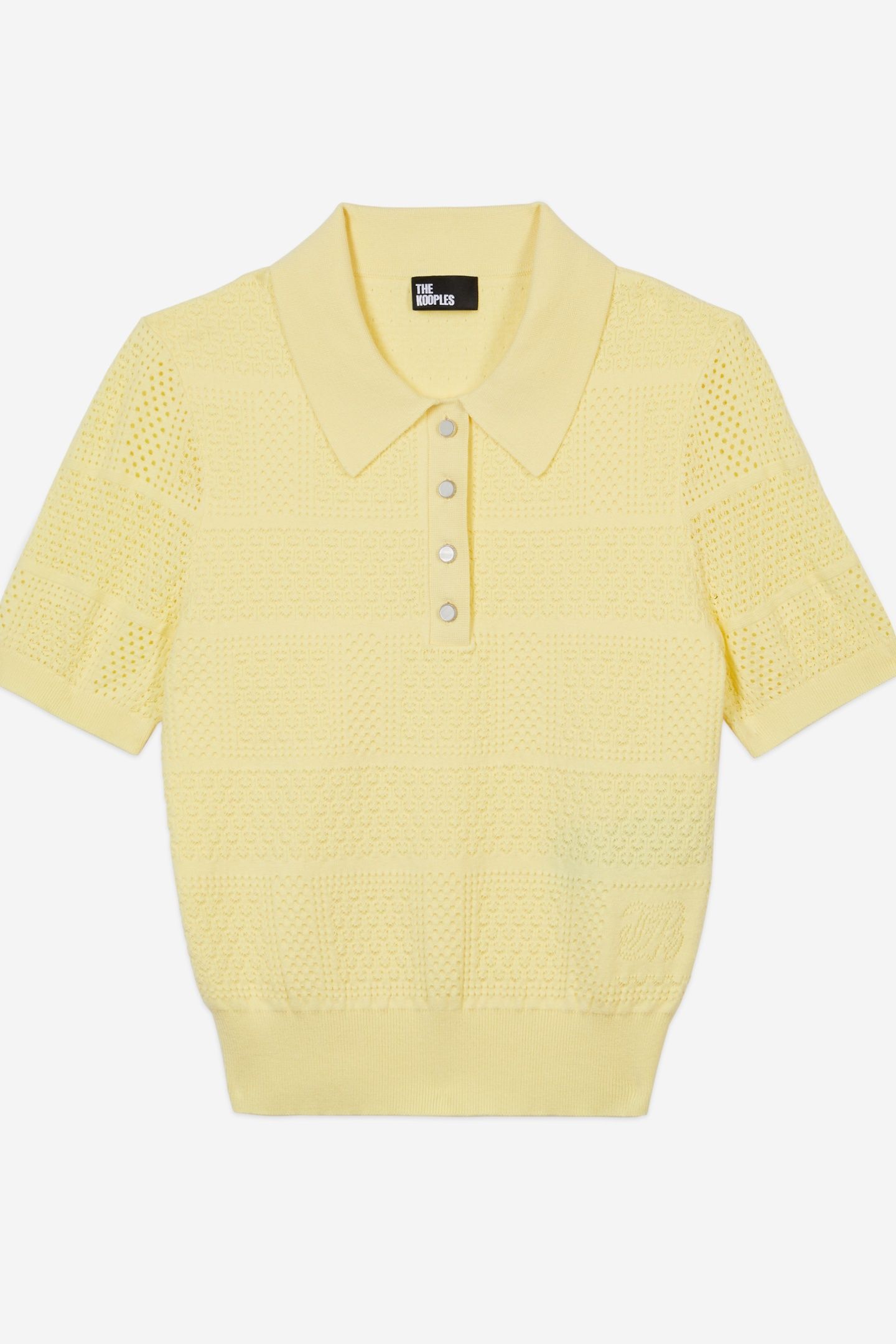 SHORT-SLEEVED POLO SHIRT W PATCHWORK OF DOTS MELLOW YELLOW 5