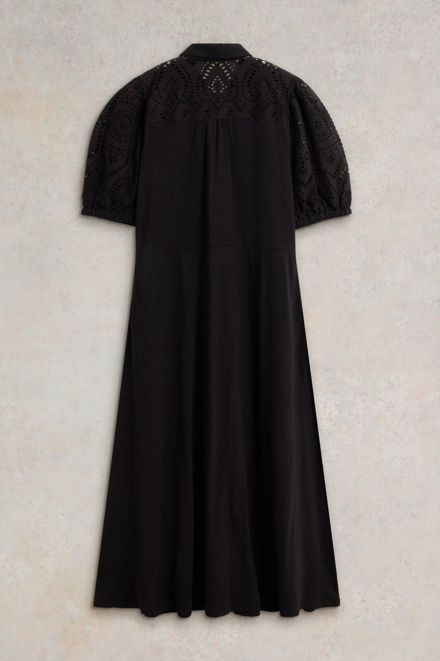 RUA BRODERIE SHIRT DRESS PURE BLACK 4