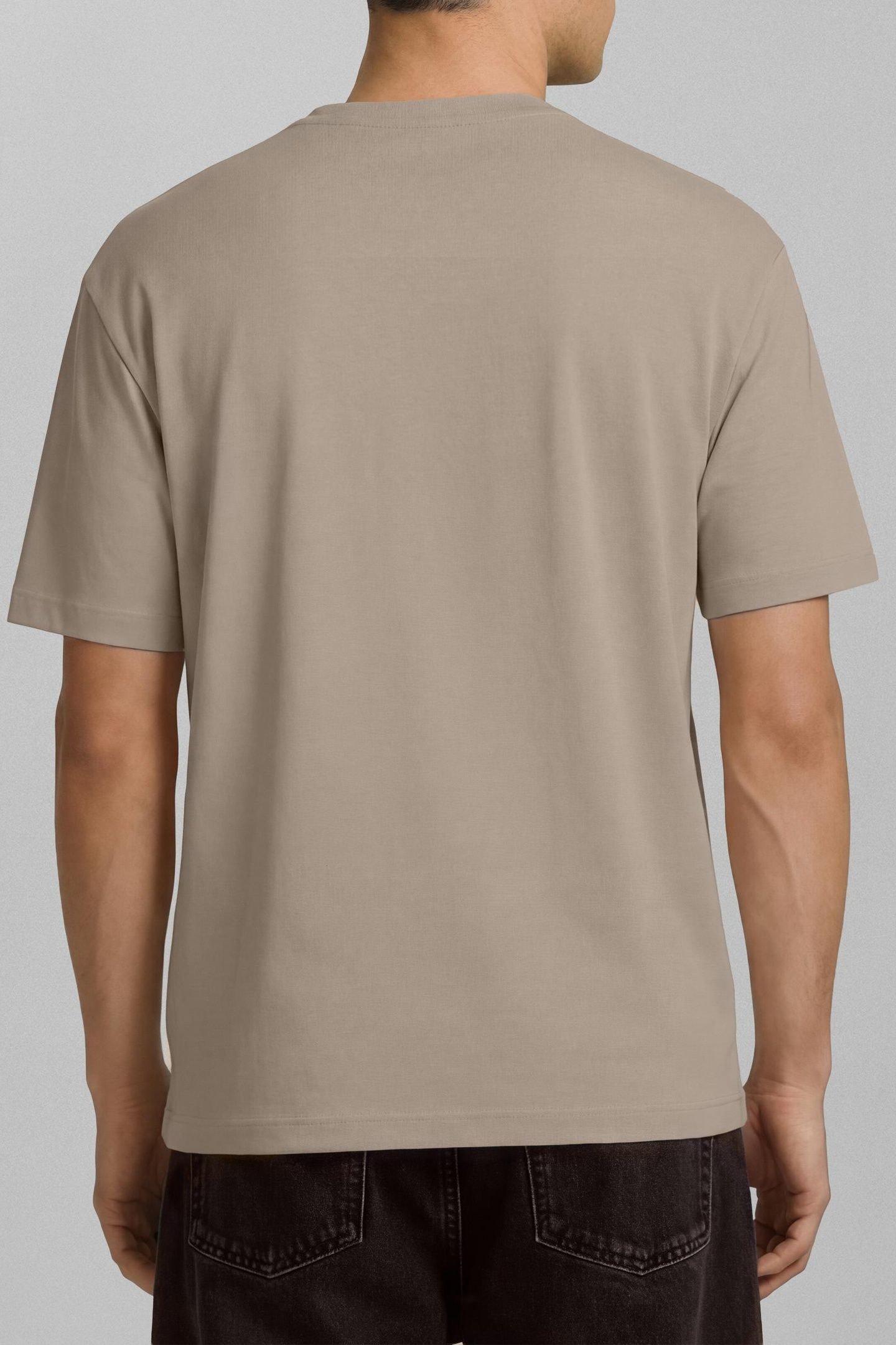 SS 30S CLASSIC MICRO MONOGRAM TEE BRIGHT WHITE/PLAZA TAUPE 3