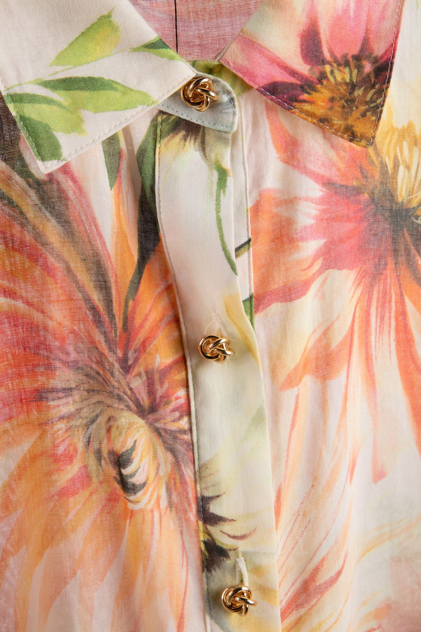 GUESS ECO LS CLARA BUTTON UP T PAINTED DAISIES PRIN 4