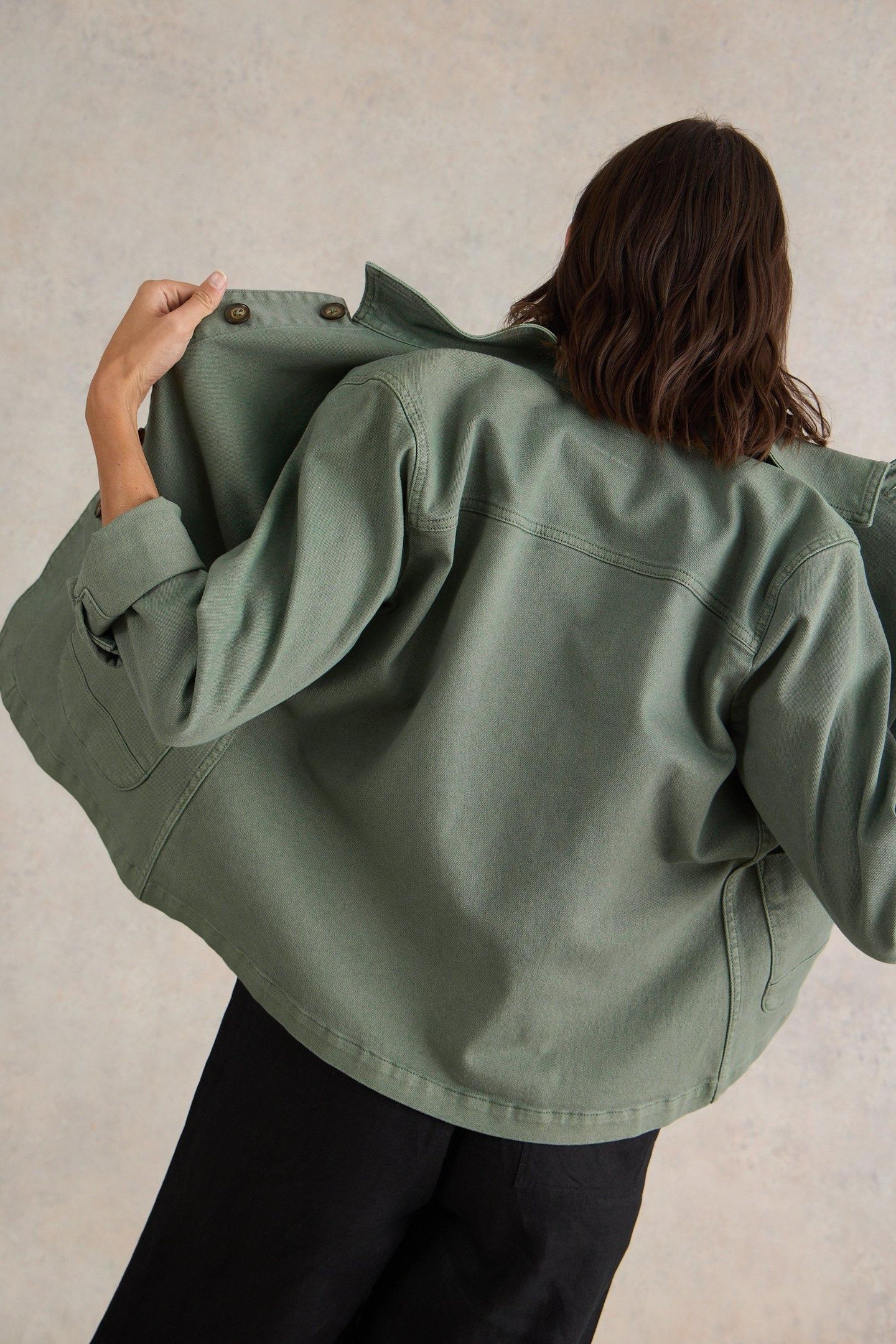 CARRIE DENIM JACKET MID GREEN 2