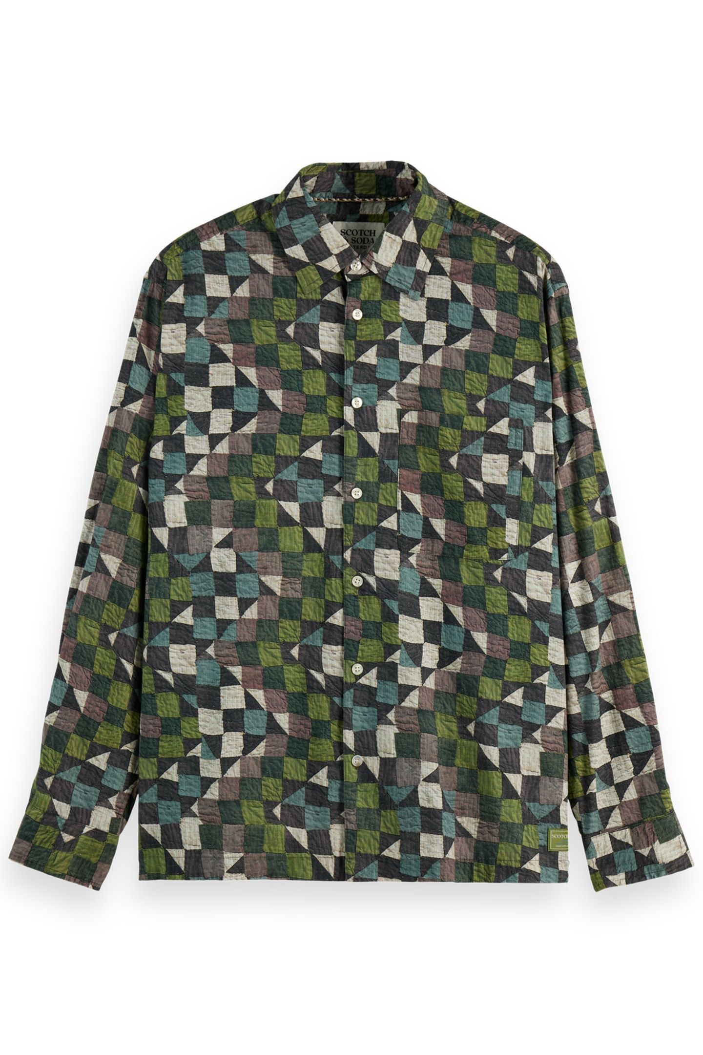 PRINTED RELAXED-FIT SHIRT ZIG ZAG PATCHWORK MULTI 4