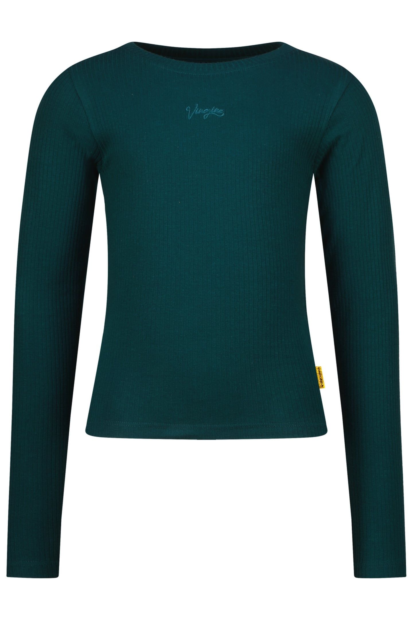 GIRLS BASIC RIB TOP T-SHIRT DARK JUNGLE GREEN 1