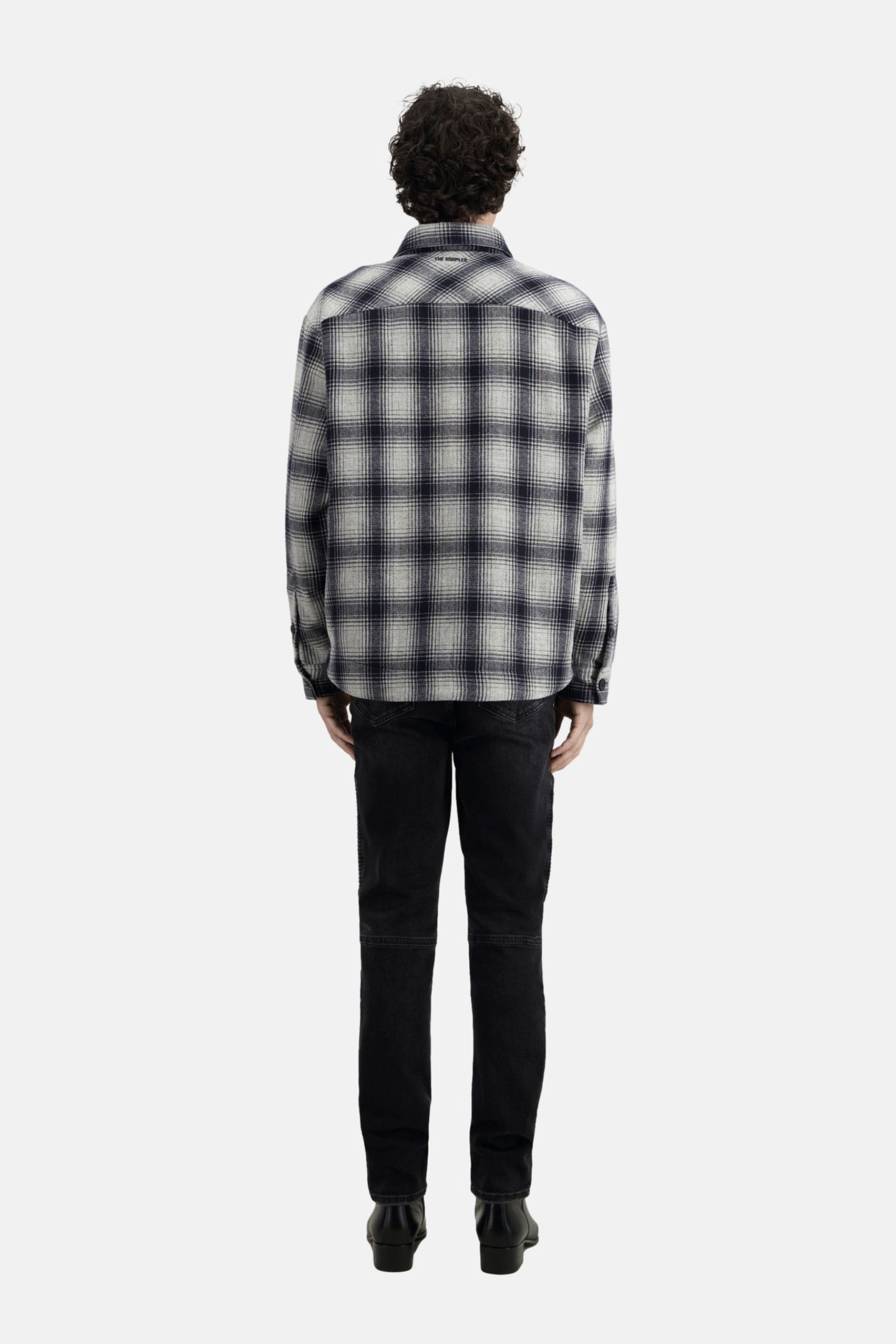 QUILTED CHECK JACKET GREY BLACK 3