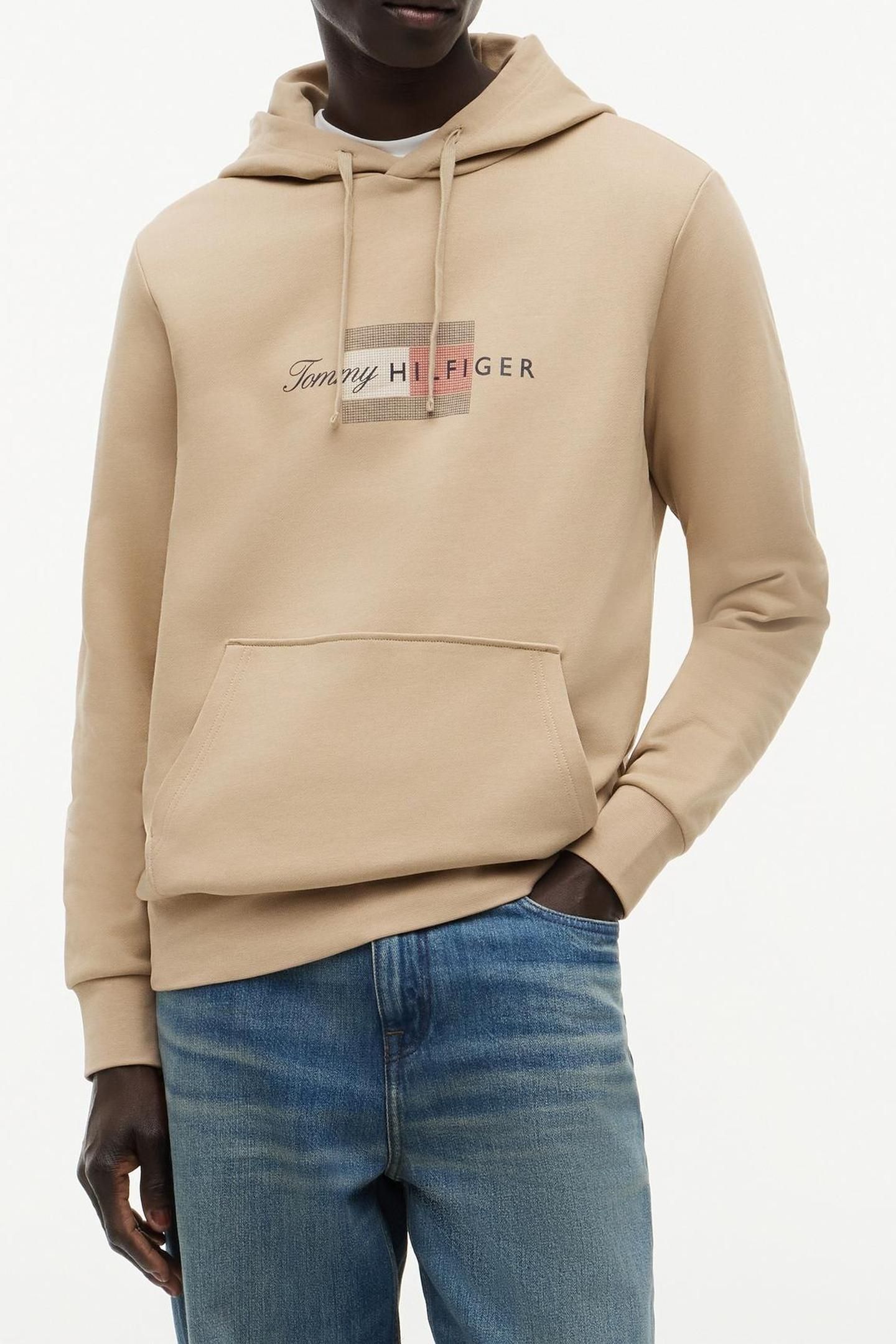 SCRIPT FLAG HOODIE BATIQUE KHAKI 1