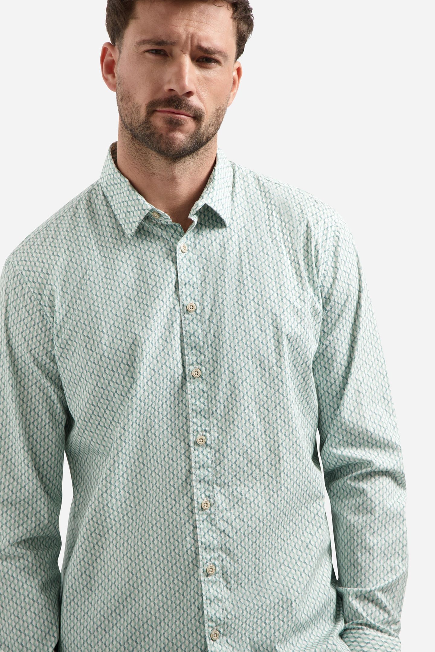 SHIRT STRETCH ALLOVER PRINTED SEABLUE 6