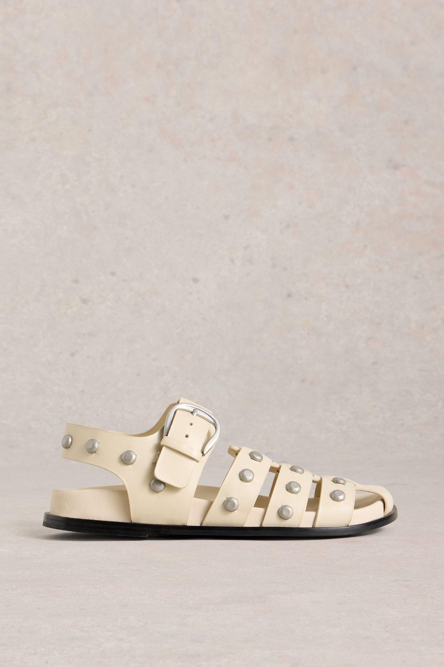 HELENA STUDDED FISHERMAN PALE IVORY 1