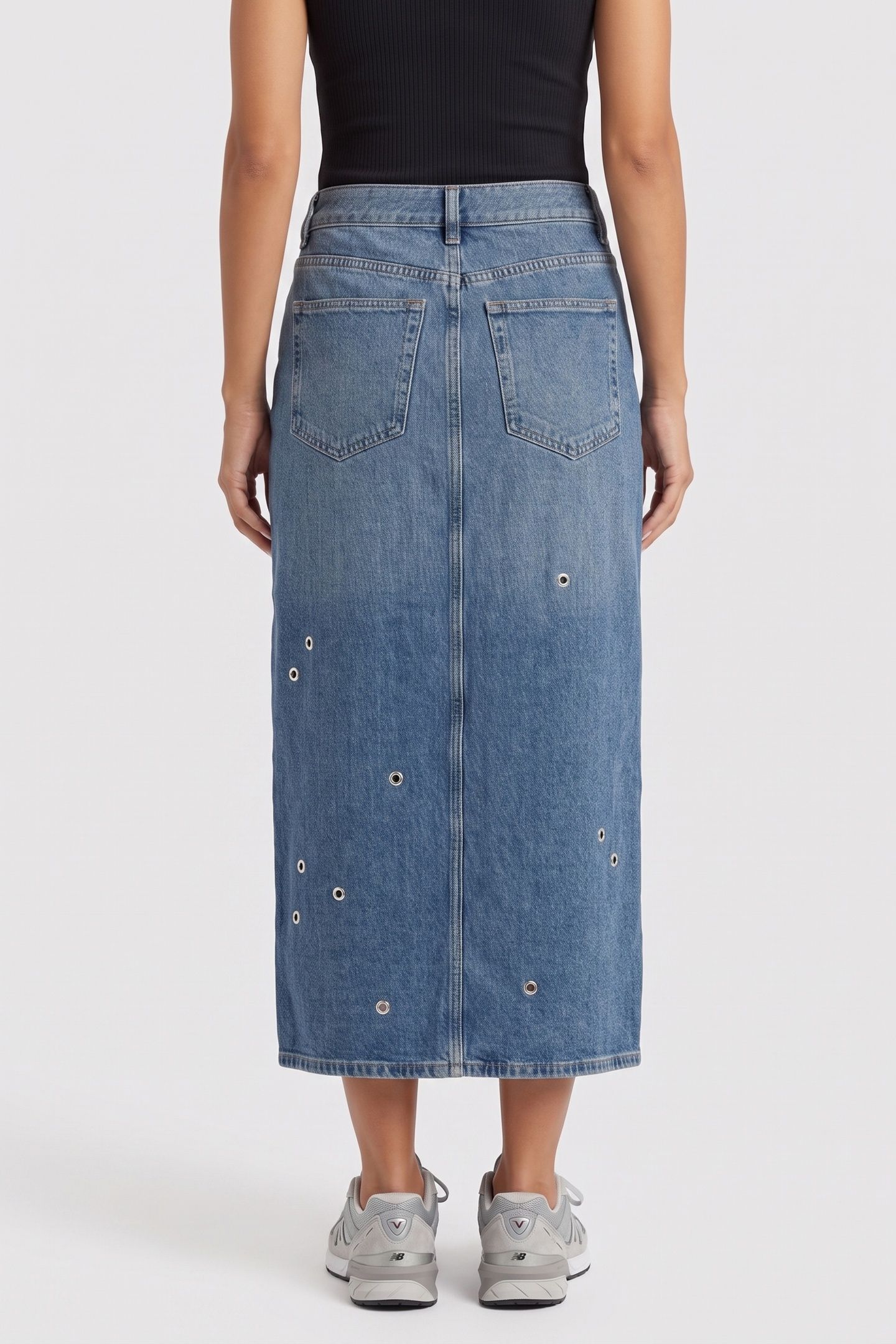 JABOELLA DENIM EYELET SKIRT BLUE 2
