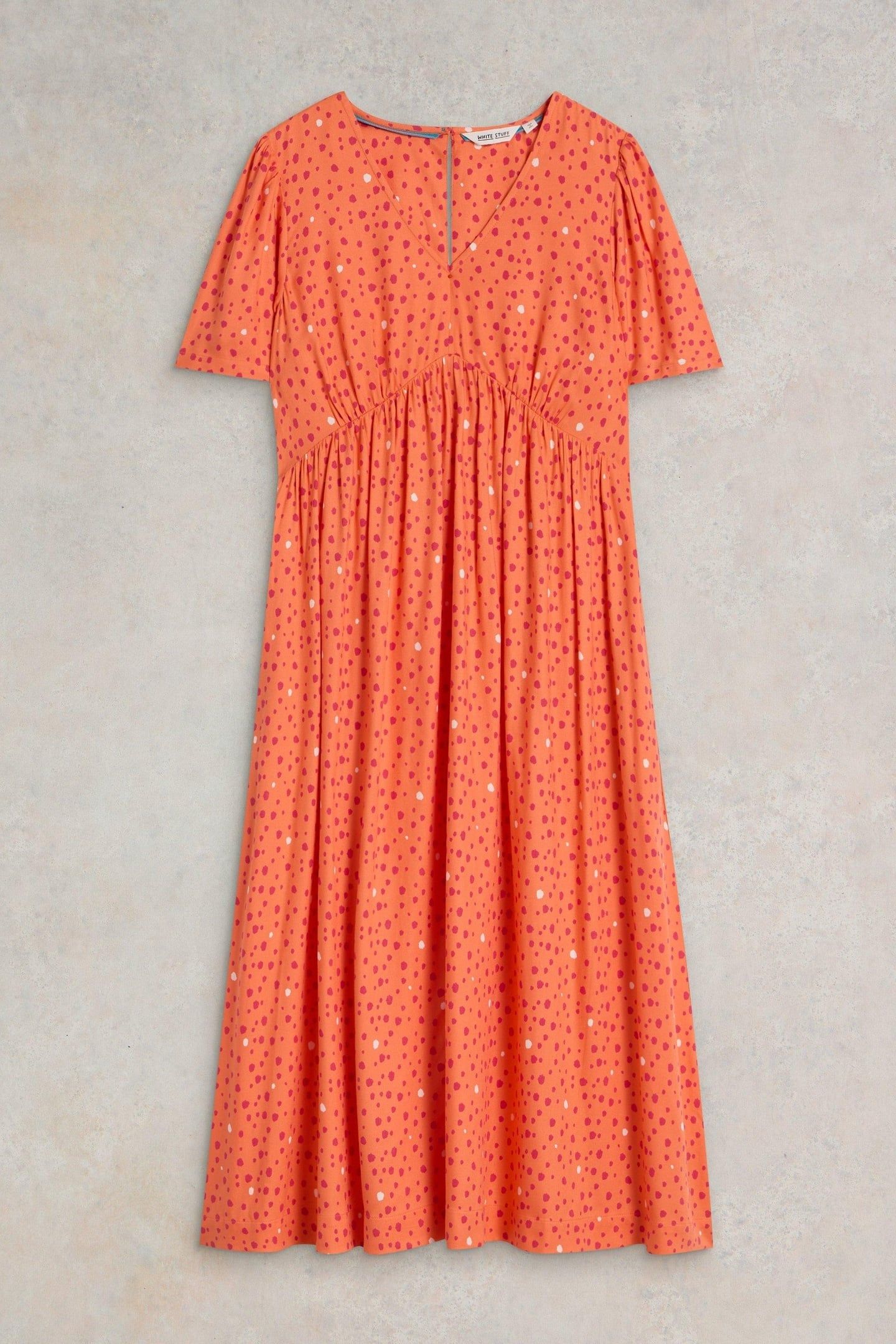LUCY MIDI DRESS ORANGE MULTI 4