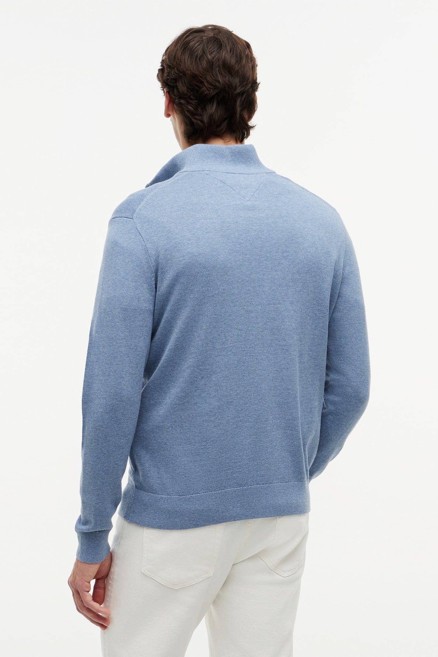 ESSENTIAL COTTON ZIP BRISK BLUE HEATHER 2
