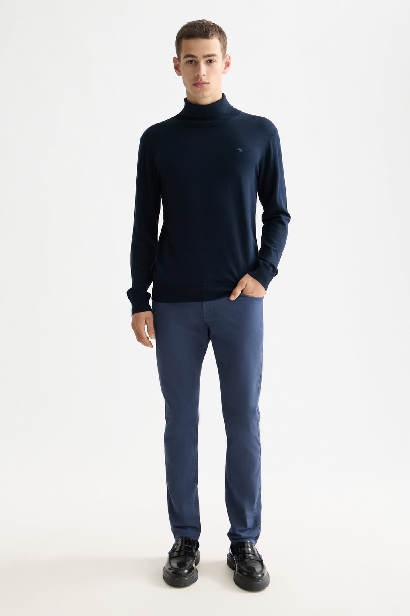 RALSTON- COTTON-BLEND TWILL REGULAR SLIM FIT 5-POCKET PANT I 1