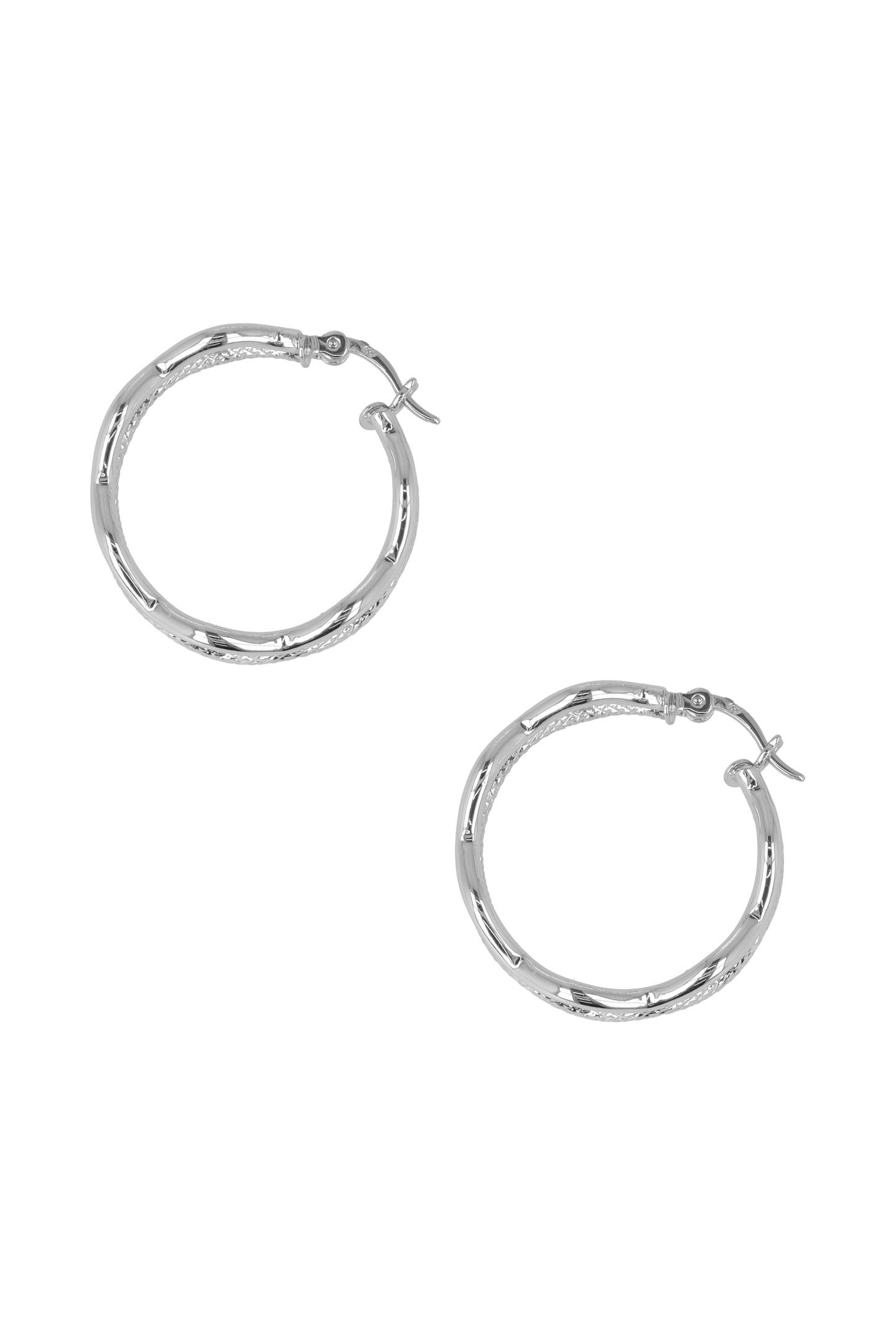 DIVINE SMALL RHODIUM HOOPS 2