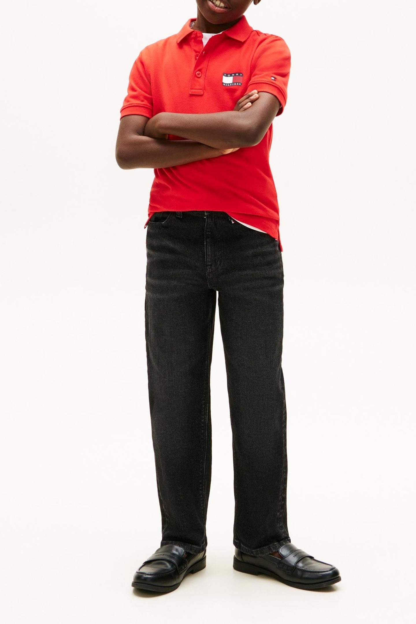 BOYS WAVY FLAG POLO RAPID RED 2