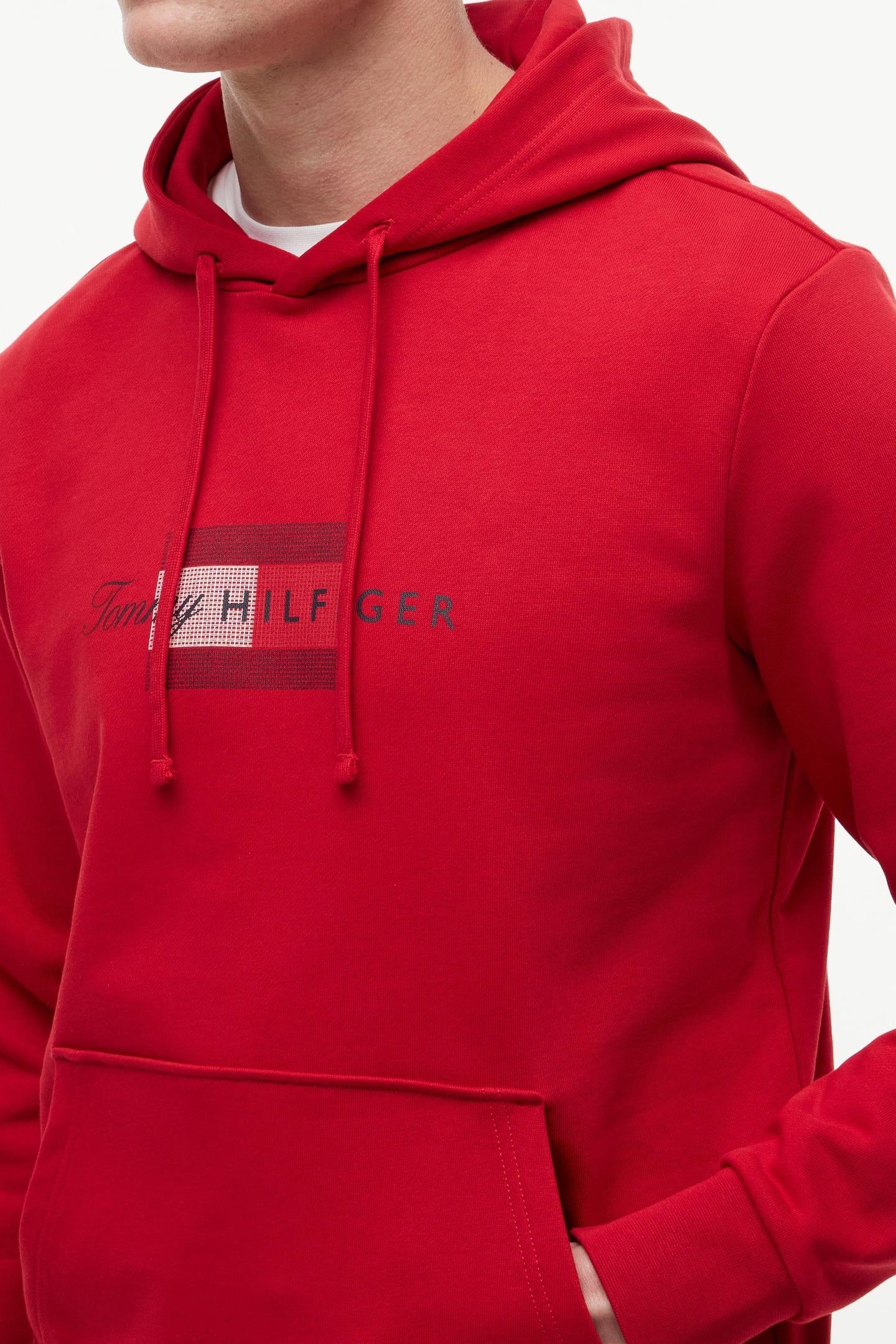 SCRIPT FLAG HOODIE MEDIUM RED 5