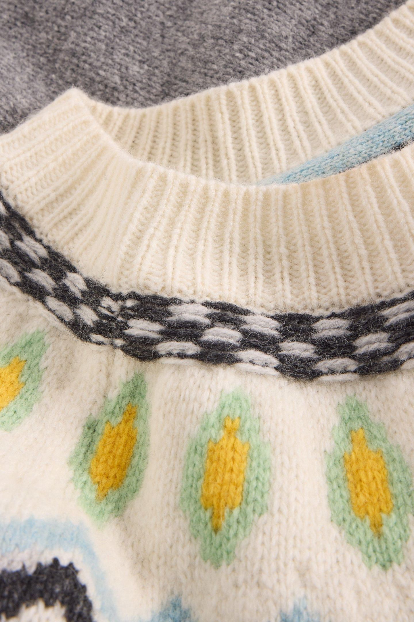 SUNSET FAIRISLE JUMPER GREY MULTI 4