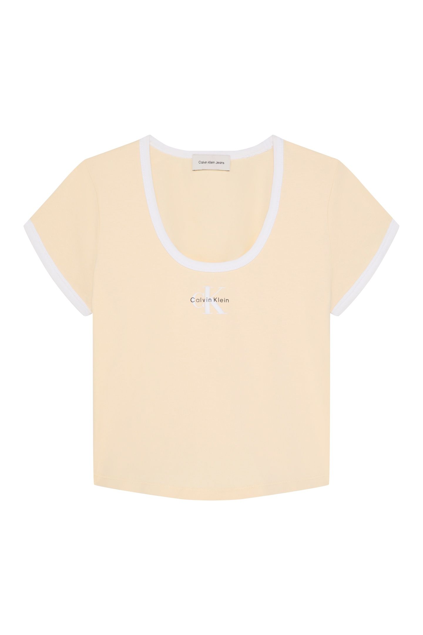 SS MONOLOGO SCOOP NECK TOP VANILLA CUSTARD 4