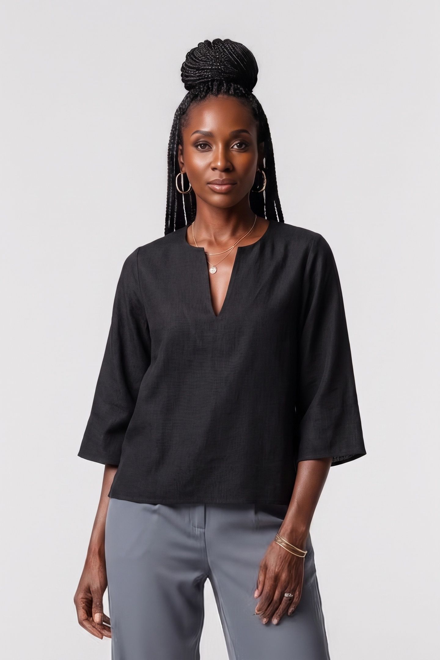 HYSS TUNIC BLOUSE BLACK 1