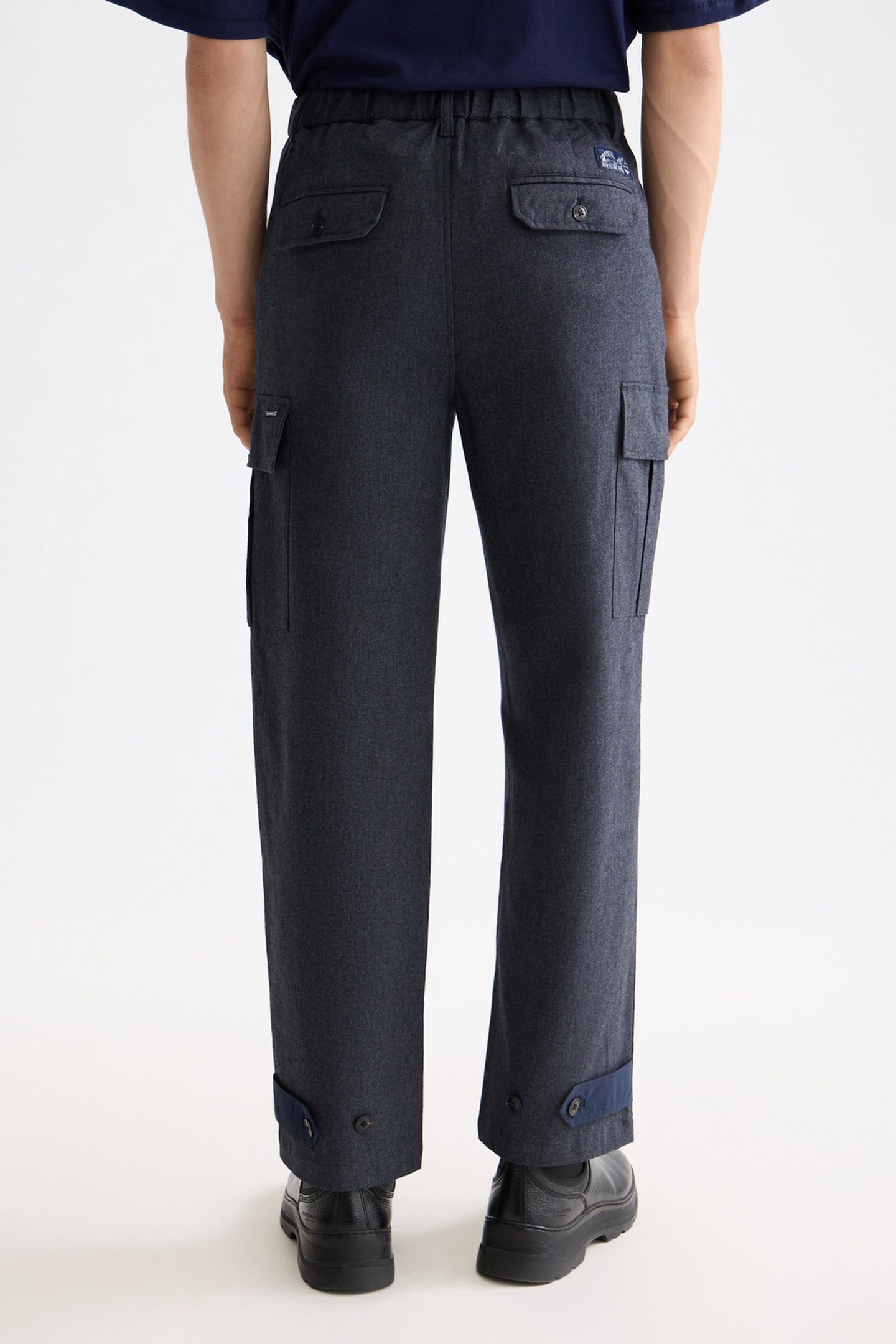 MELANGE COTTON-BLEND RELAXED STRAIGHT FIT CARGO GREY MELANGE 3