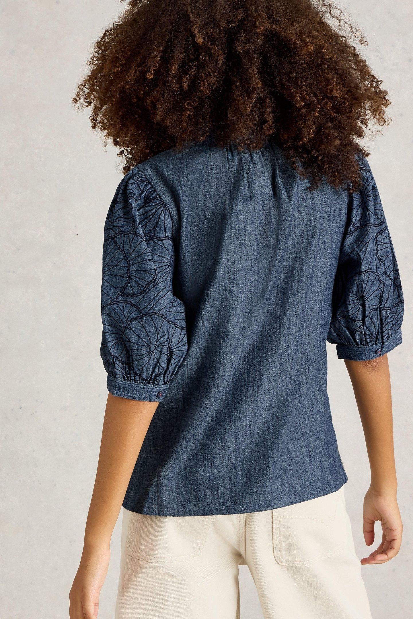 FINLEY CHAMBRAY TOP CHAMBRAY BLUE 4