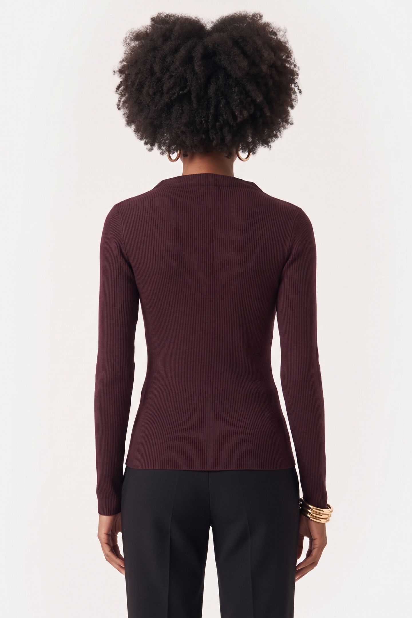 MOMA WOOL RIB MOCK NECK RED 2