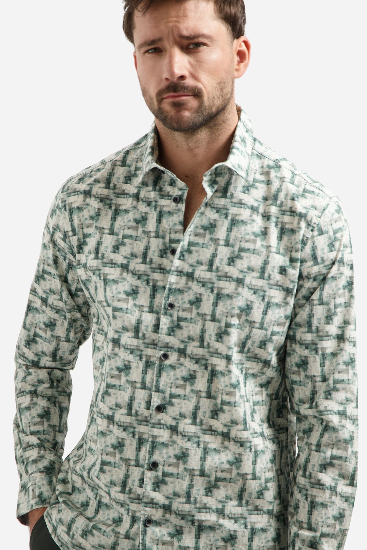 SHIRT STRETCH ALLOVER PRINTED SEABLUE 6