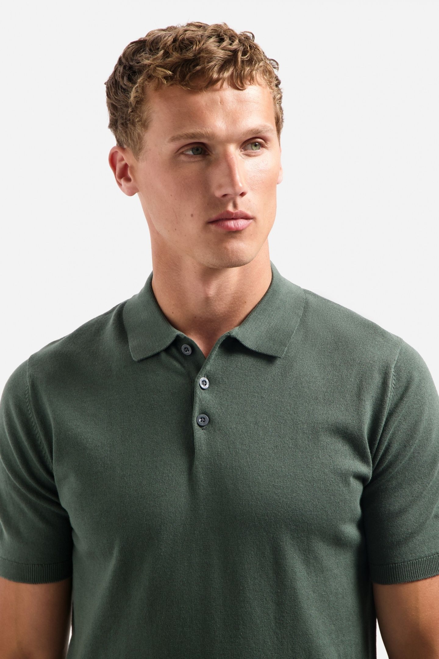 PULLOVER SHORT SLEEVE POLO SOLID DARK GREEN 7