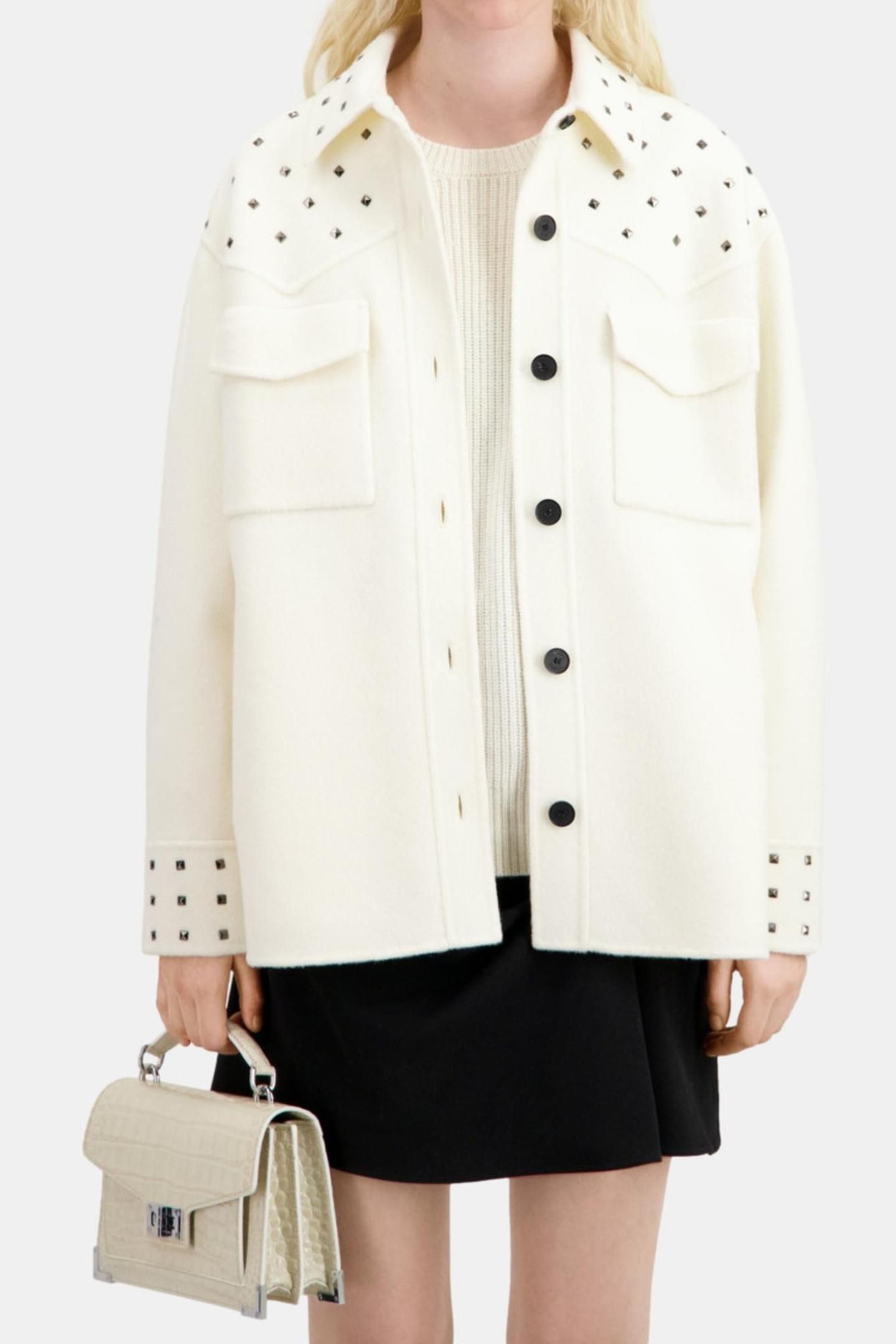 BLOUSON DOUBLE FACE DETAILS STUDS ECRU 1