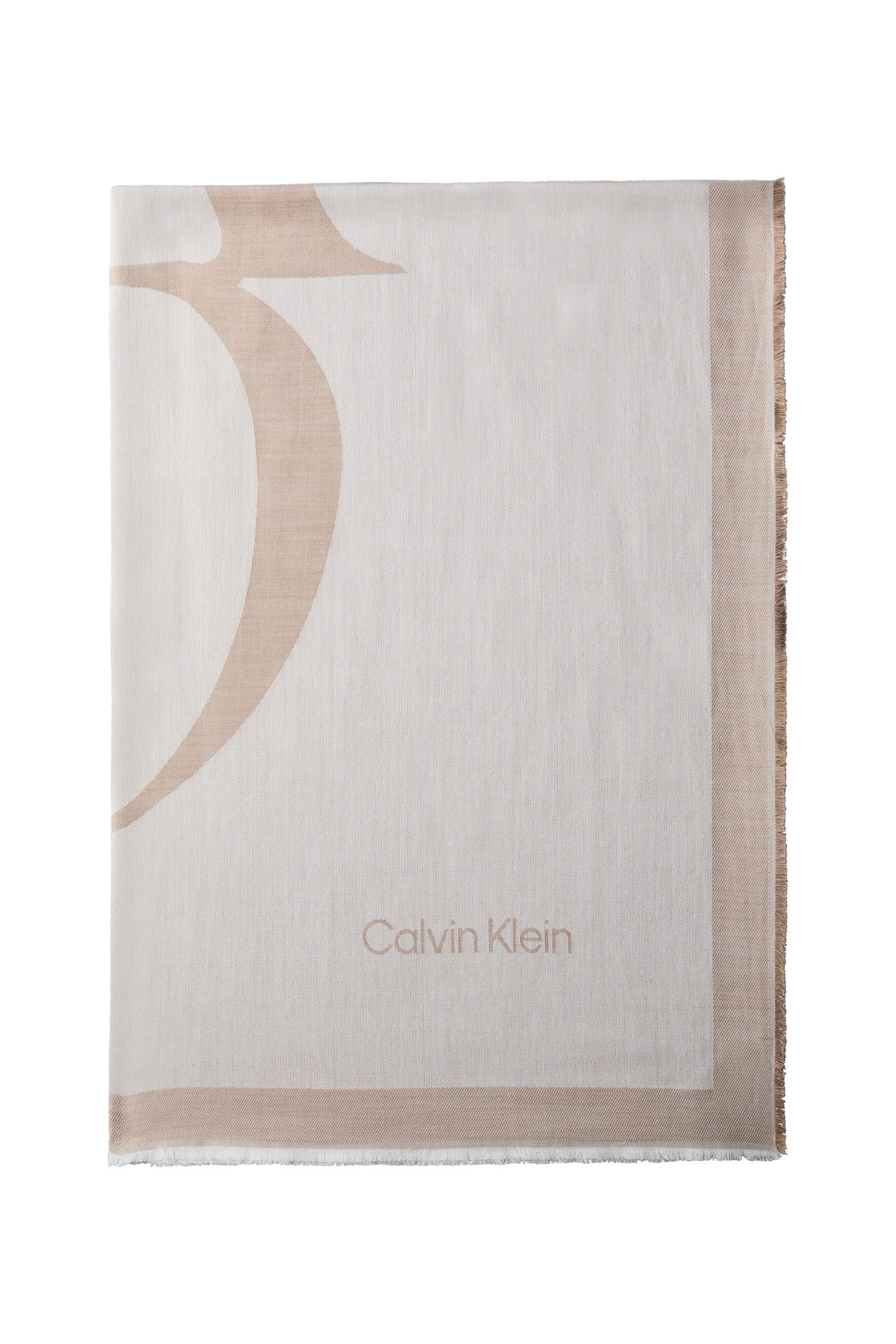 CALVIN CHAMBRAY SQUARE SCARF DESERT TAUPE 1