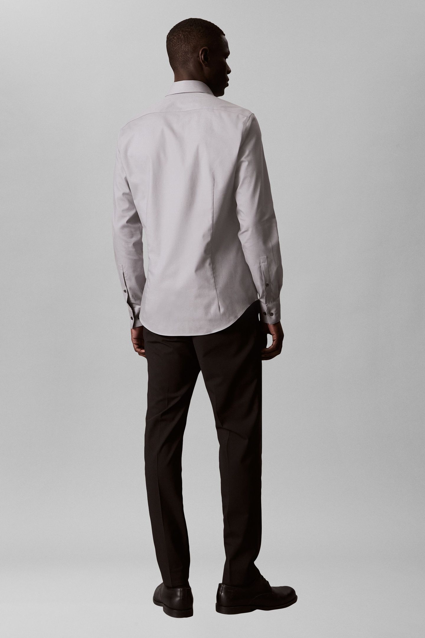SLIM ESSENTIAL TWILL STRAIGHT SHIRT PURE GRAY 2