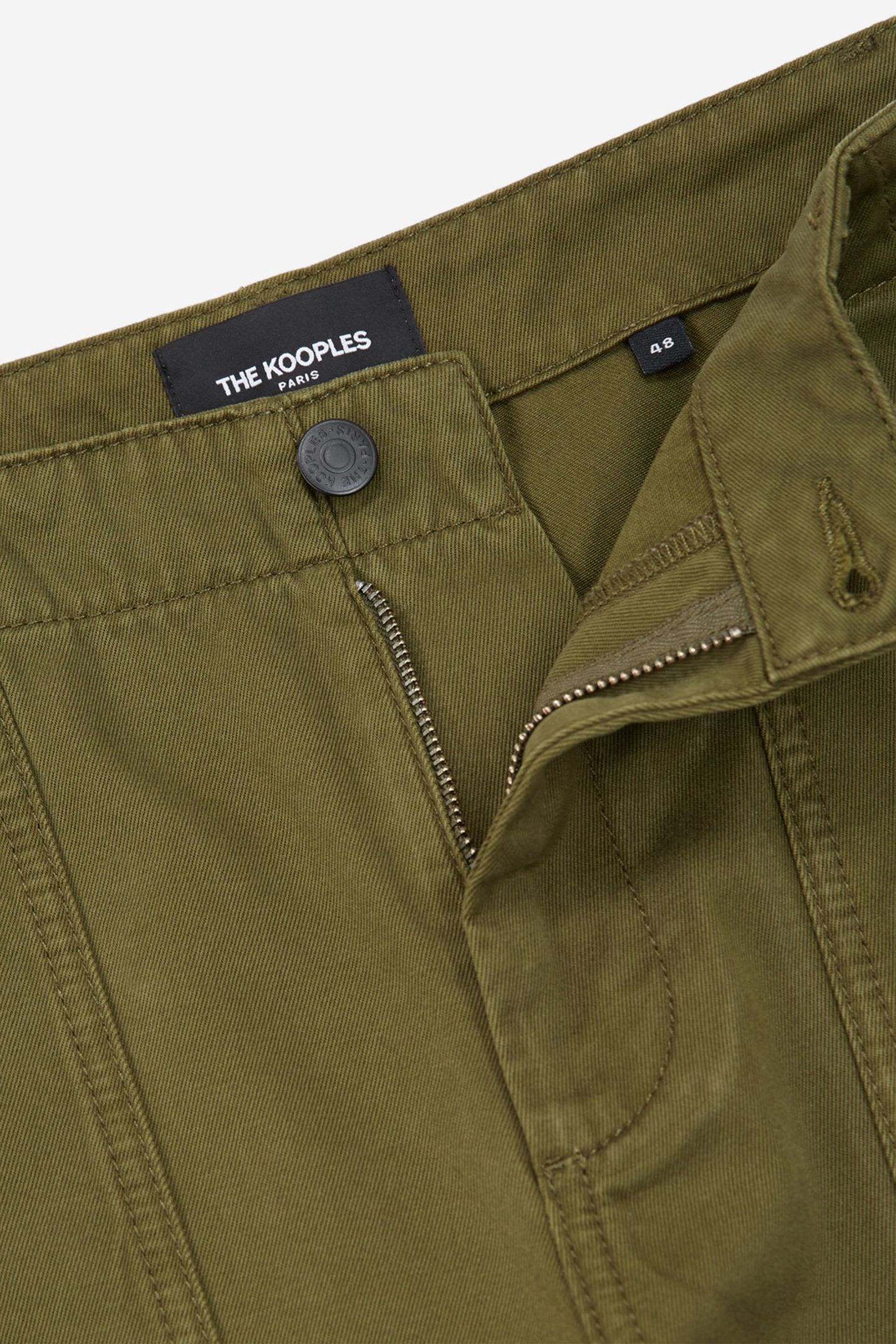 COTTON TROUSERS WITH PATCH POCKETS DARK KAKI 7