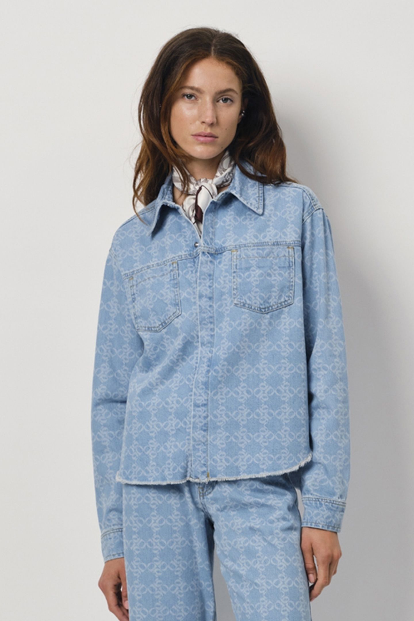 LONE MONOGRAM JEANS SHIRT SKYWASH BLUE 3
