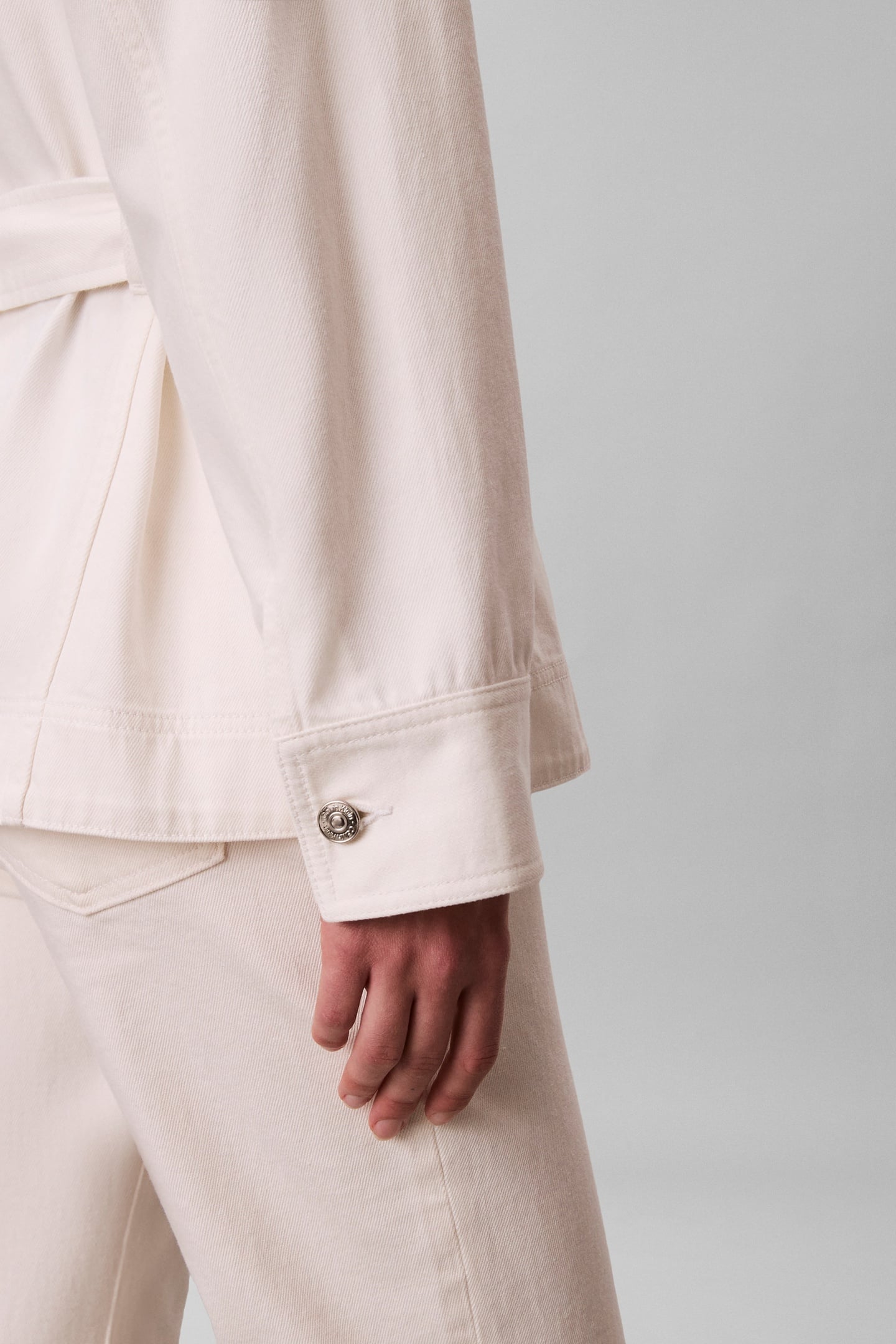 WASHED COTTON CINCHED JACKET CHALK WHITE 5