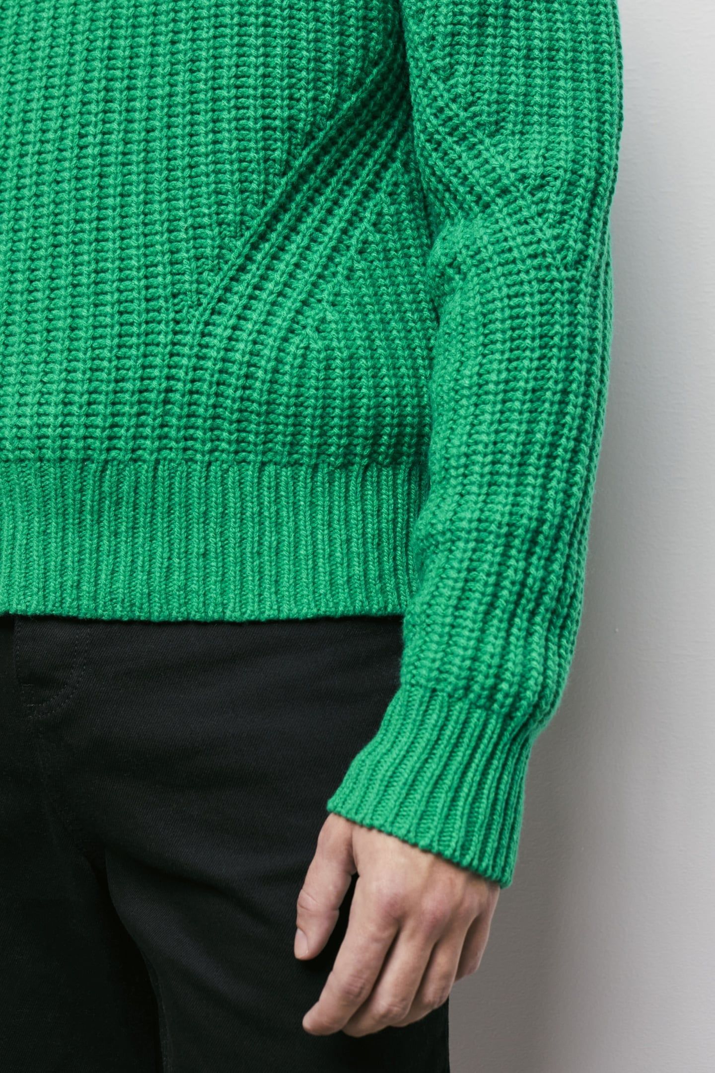 LONG-SLEEVED WOOL/NYLON SWEATER GREEN 7