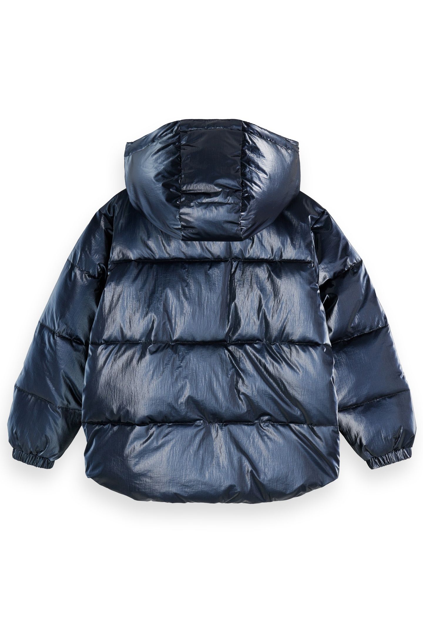 GIRLS SHORT METALLIC PUFFER JACKET SKY CAPTAIN 2