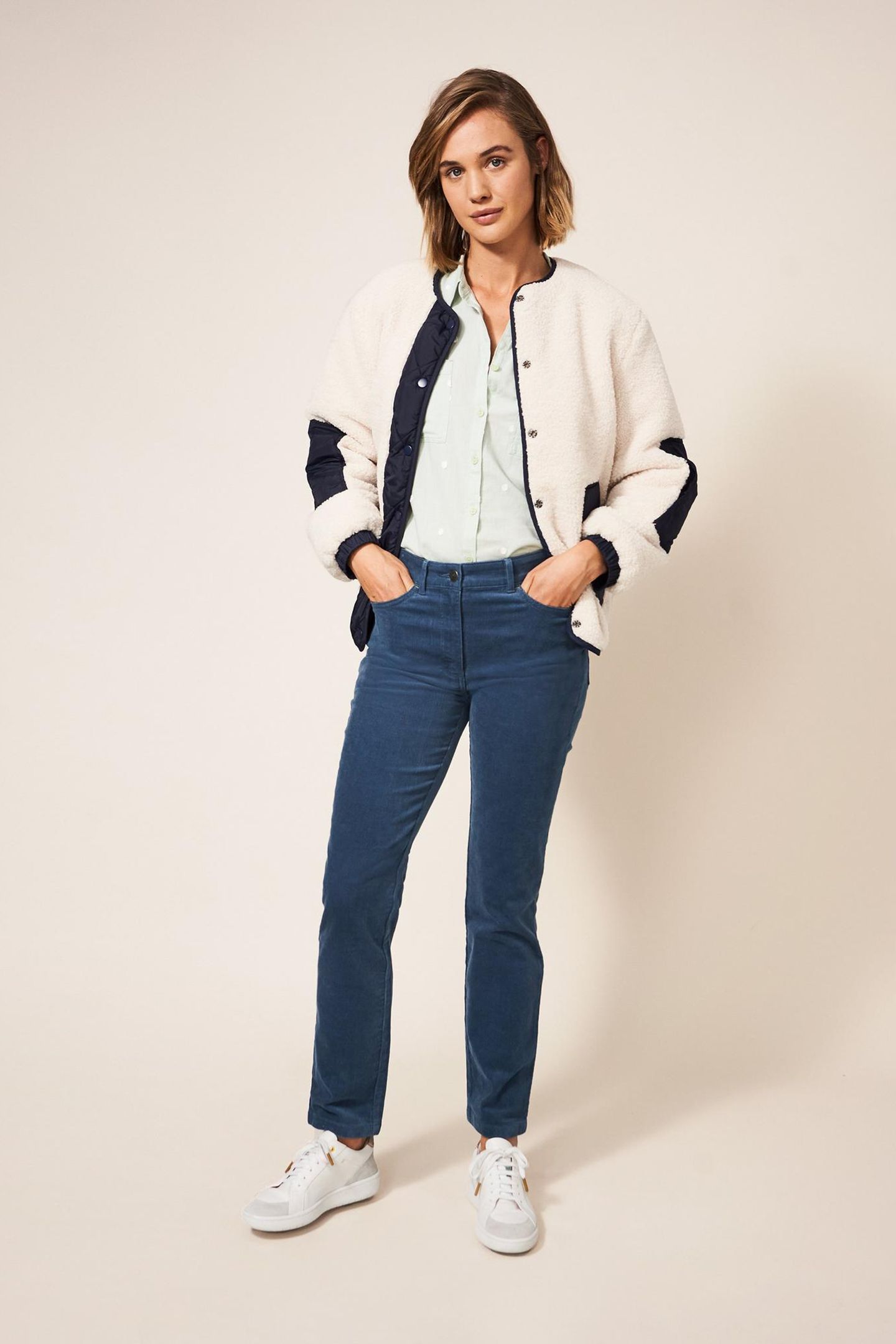 BROOKE STRAIGHT CORD TROUSER BLUE 2
