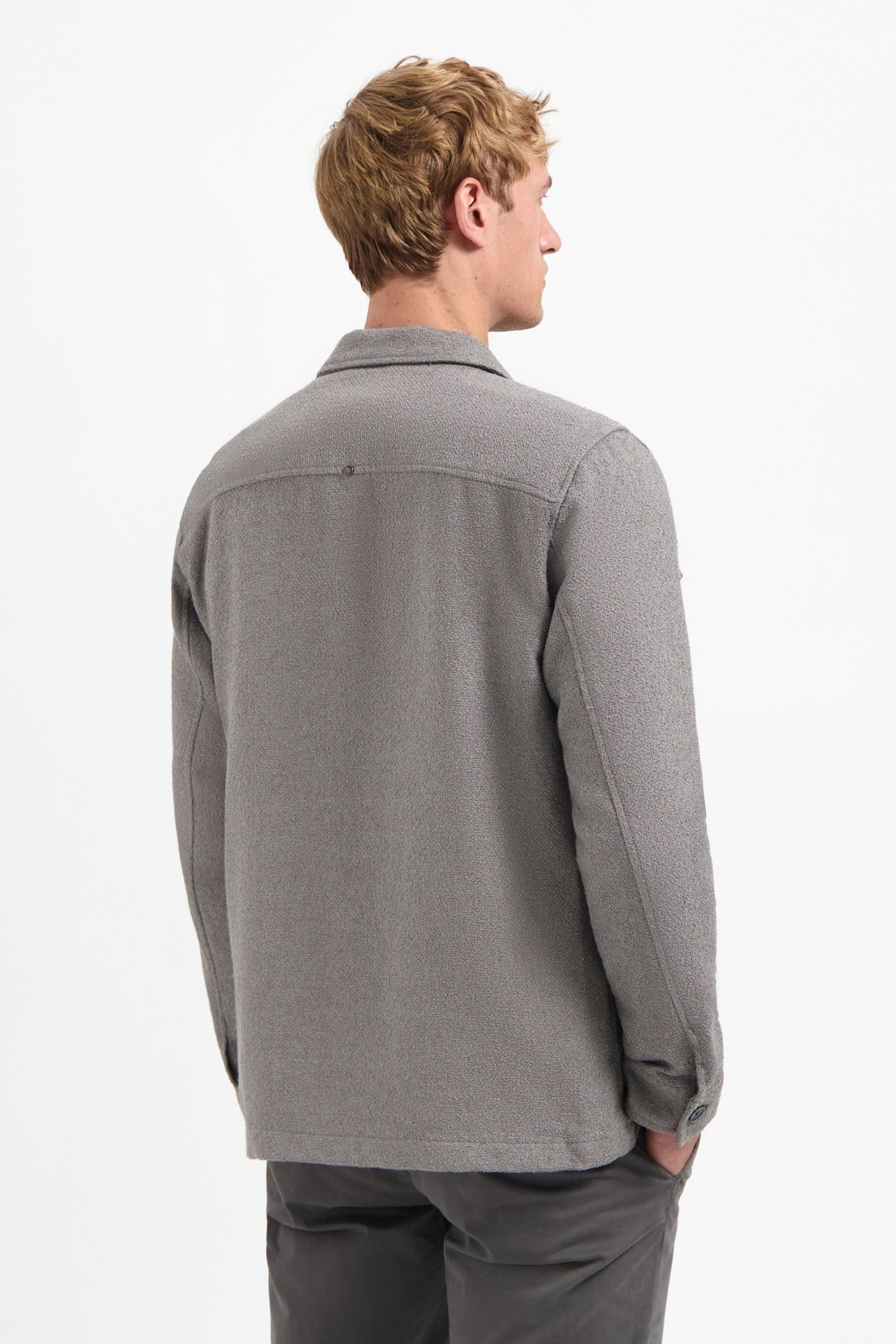 OVERSHIRT FULL BUTTON STRETCH GREY 3