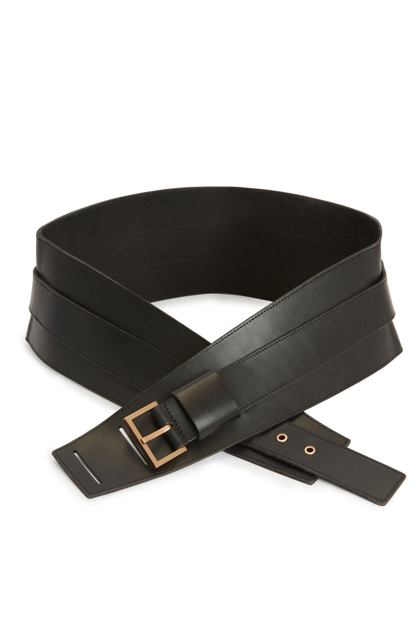 HARLOW WAIST BELT BLACK/WARM BRASS 3